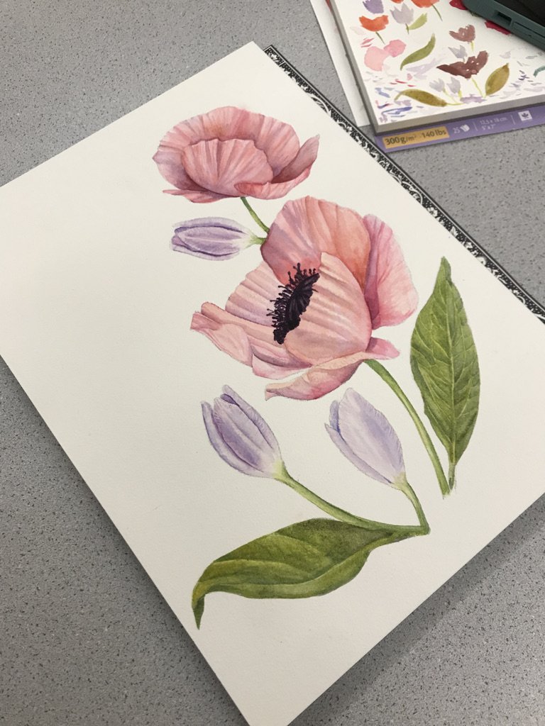 Spring Flowers in Watercolor