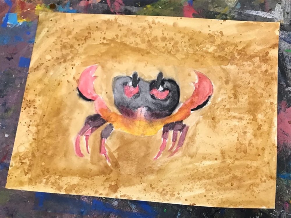 Watercolored Crab