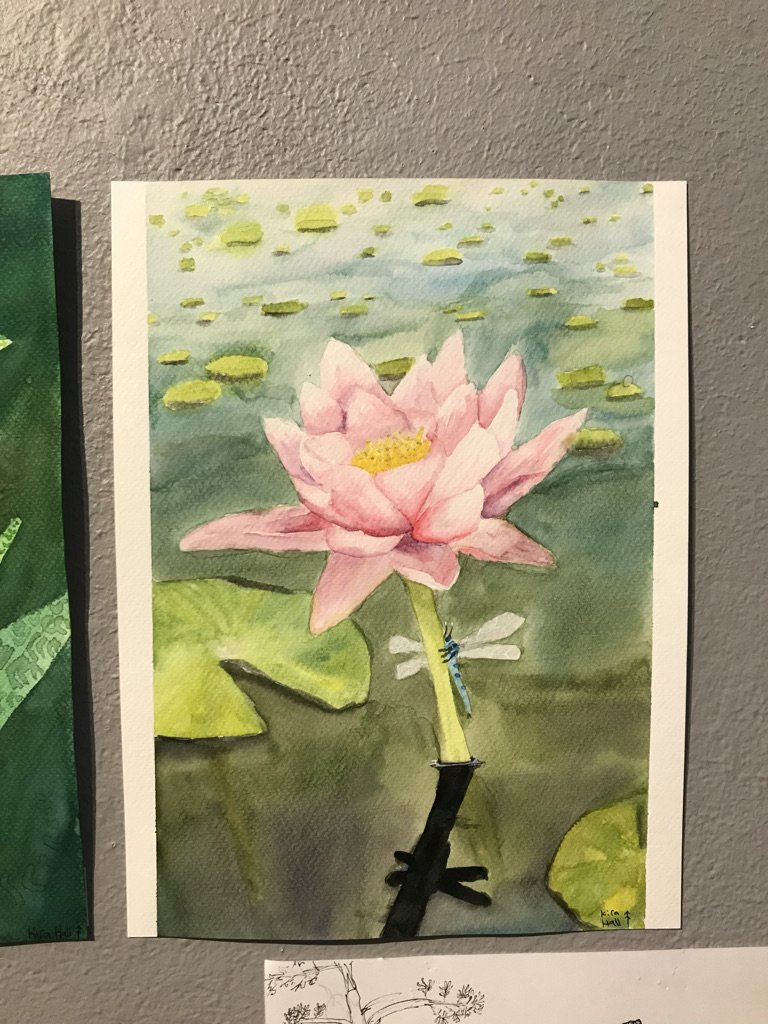 Watercolored Water Lily