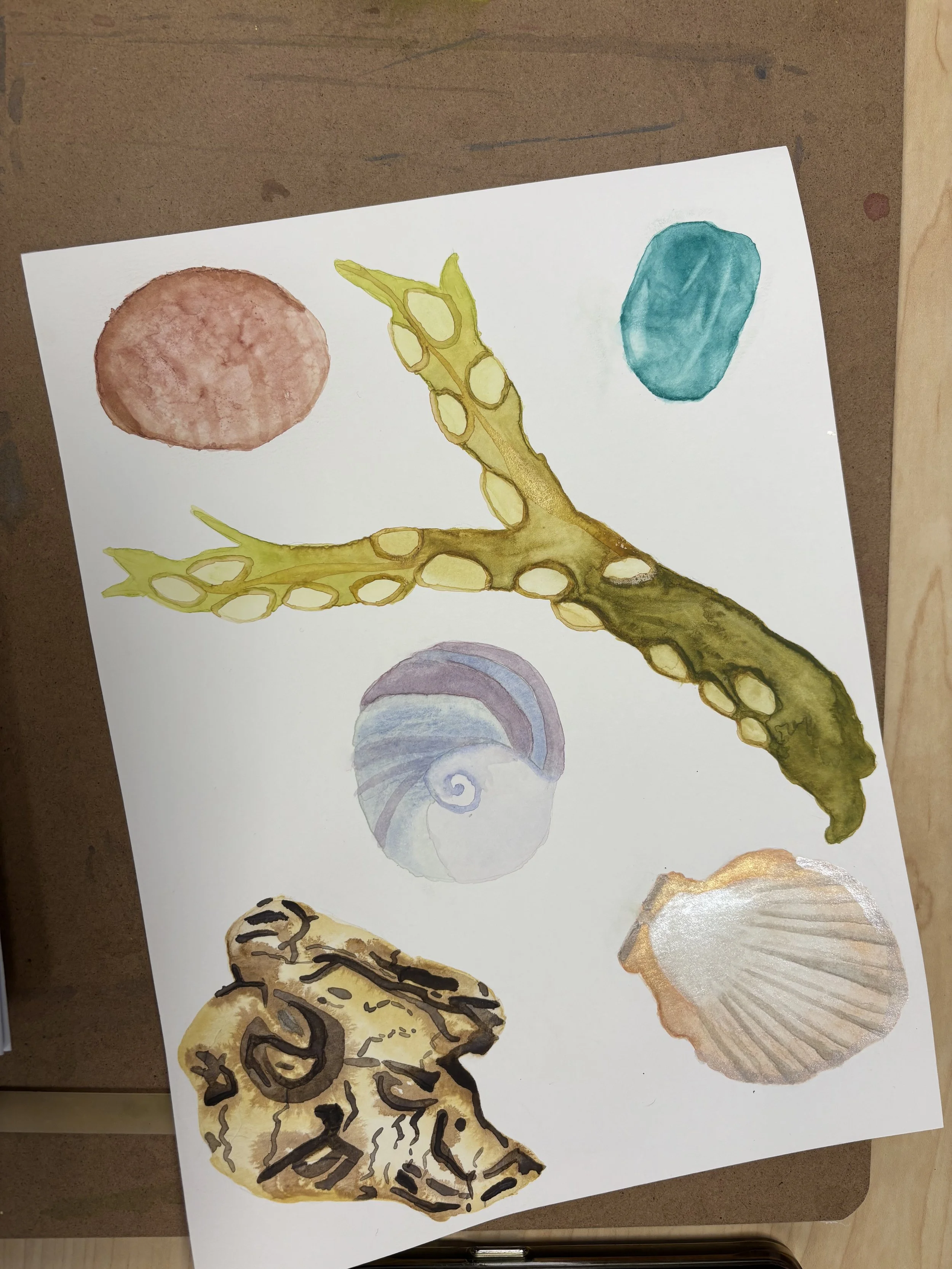 Beach Combing Watercolor