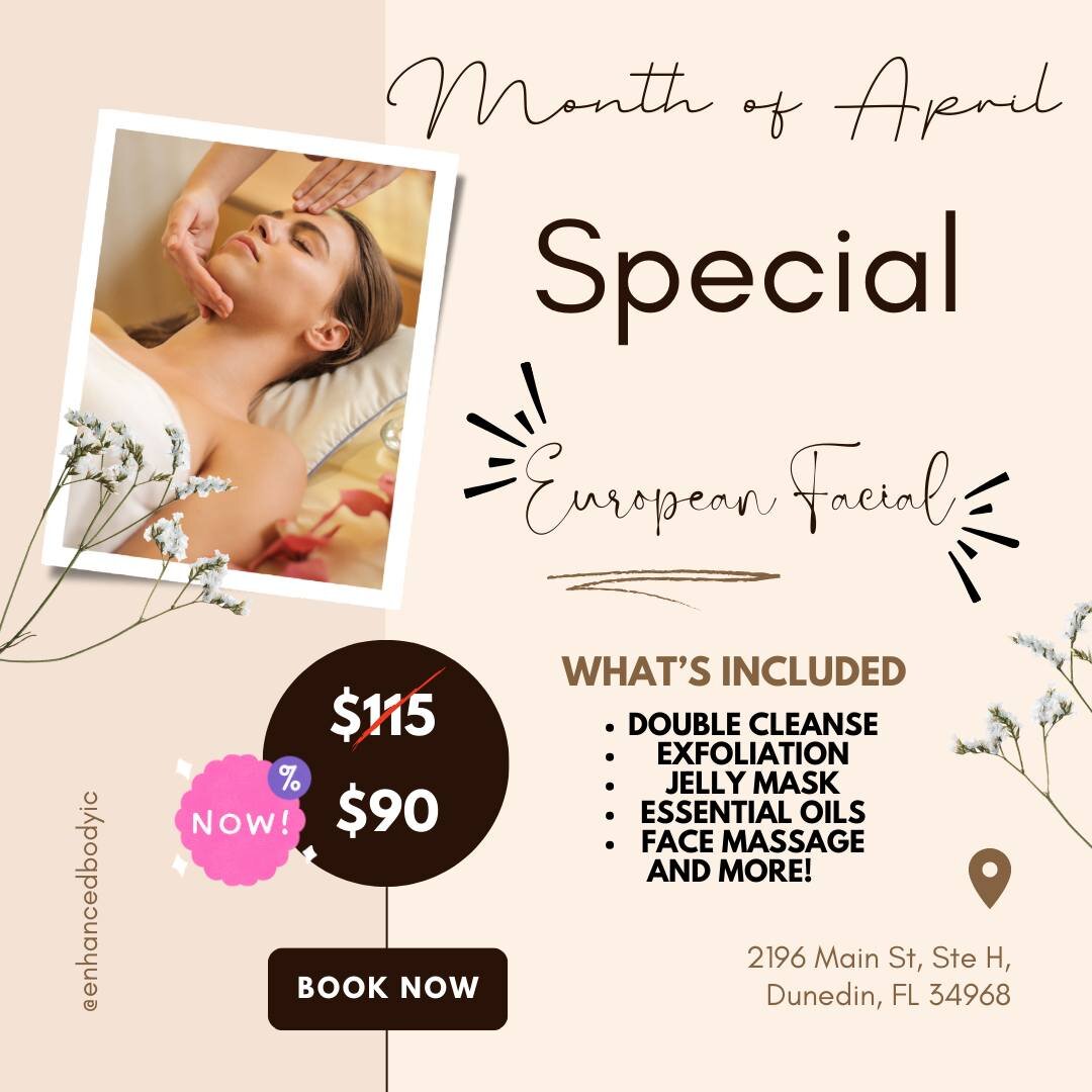 Treat yourself to our April Special, European facials for just $90! Book your appointment now and let your inner glow shine! 💆&zwj;♀️✨ #facialskincare  #skincaregoals