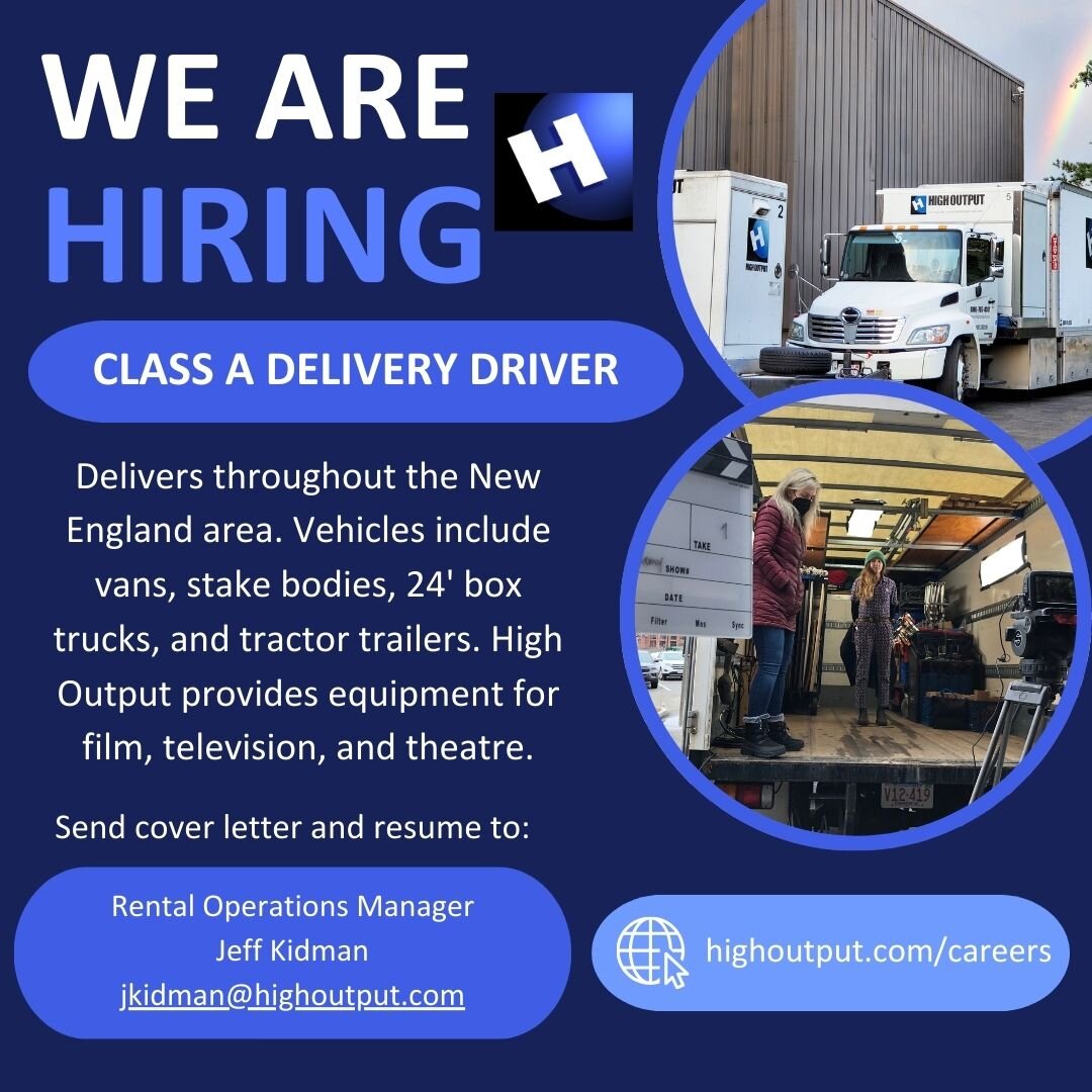 Join the High Output team! We are looking for a motivated and flexible driver with a CDL Class A license to be a full time delivery driver. A good driving record, some late night and weekend work is all required. Knowledge of entertainment lighting o