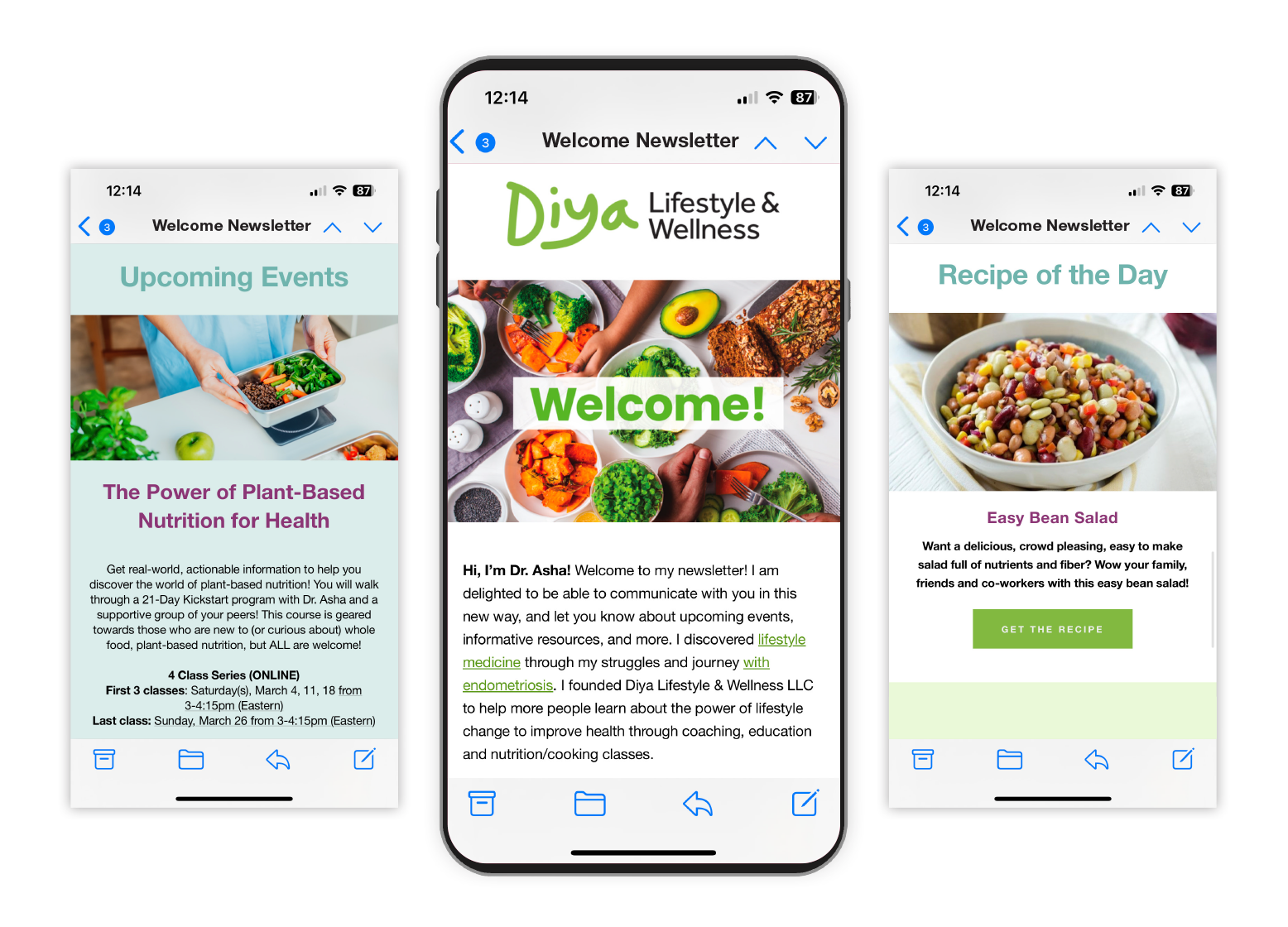 Diya Lifestyle & Wellness - Newsletter formatting