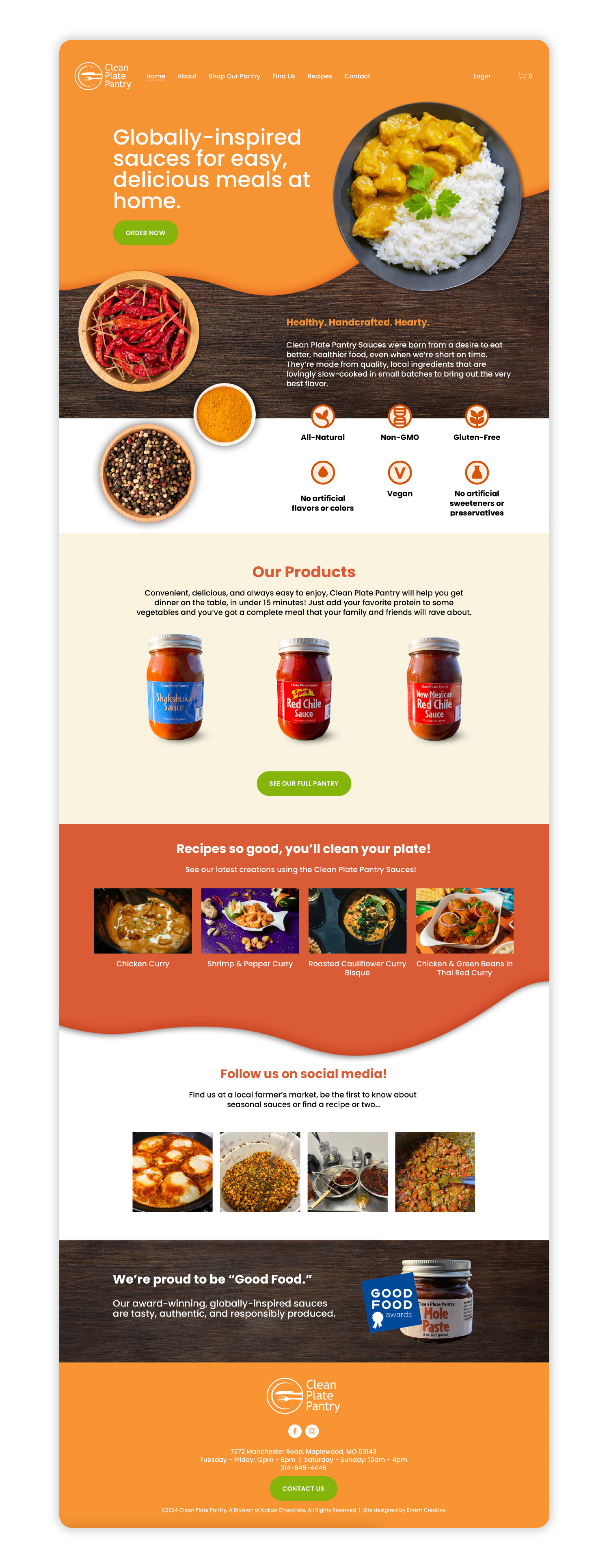 Clean Plate Pantry - Website
