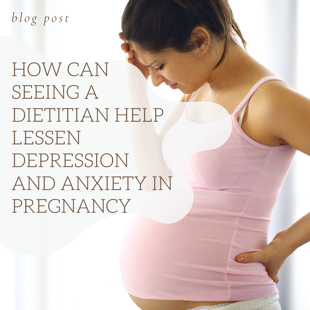 How can seeing a Dietitian during pregnancy impact depression and anxiety risks?