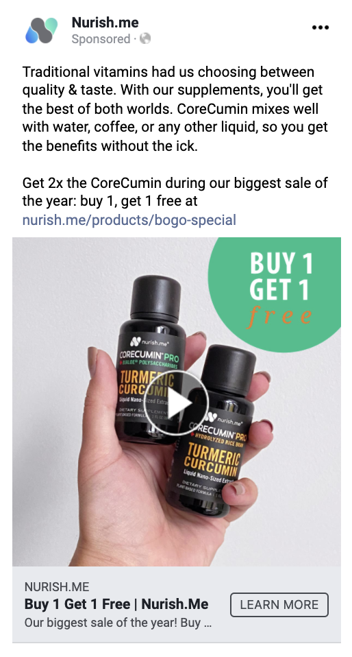 The problem:
Other supplements don't taste good.
The solution:
Copy highlights that Nurish.me can mix with drinks that regular consumers can relate to drinking daily.