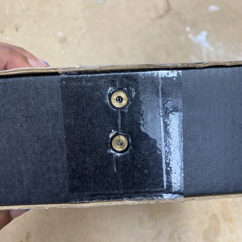 Laser diodes embedded in side of box