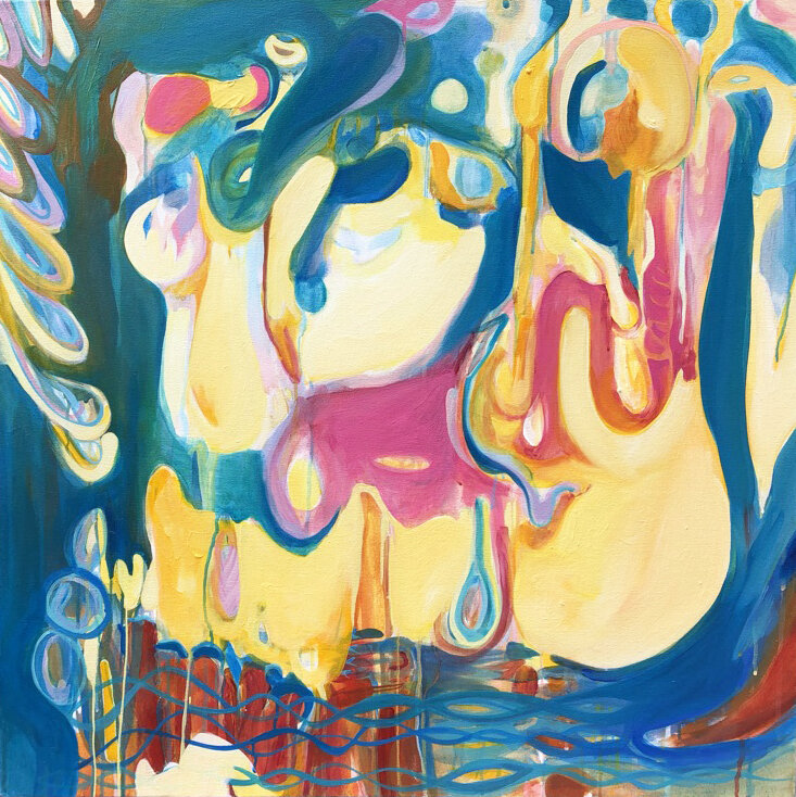 Rebirth, oil and acrylic on canvas, 34" x 34," $985.
