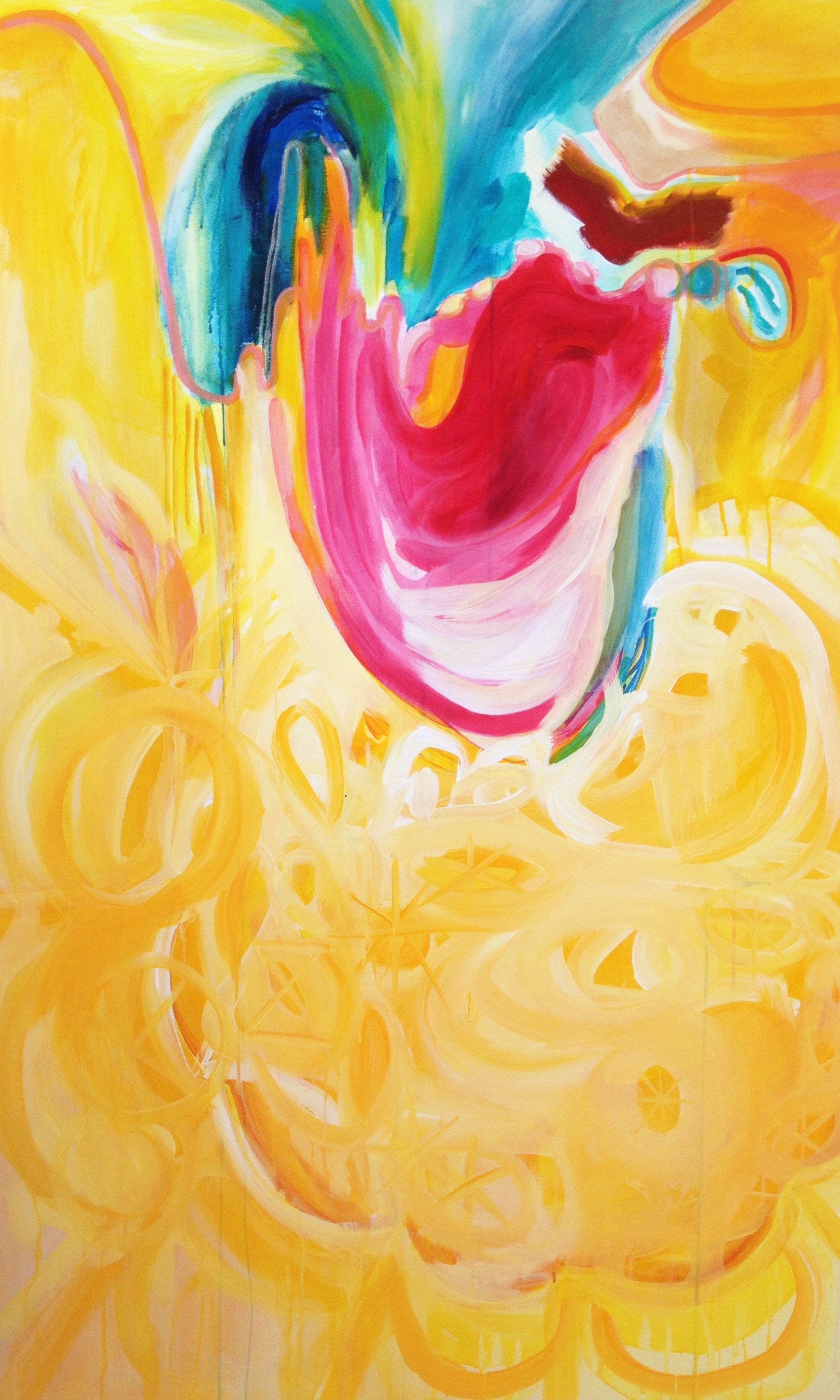 Courage, oil and acrylic on canvas, 60" x 36," Sold.
