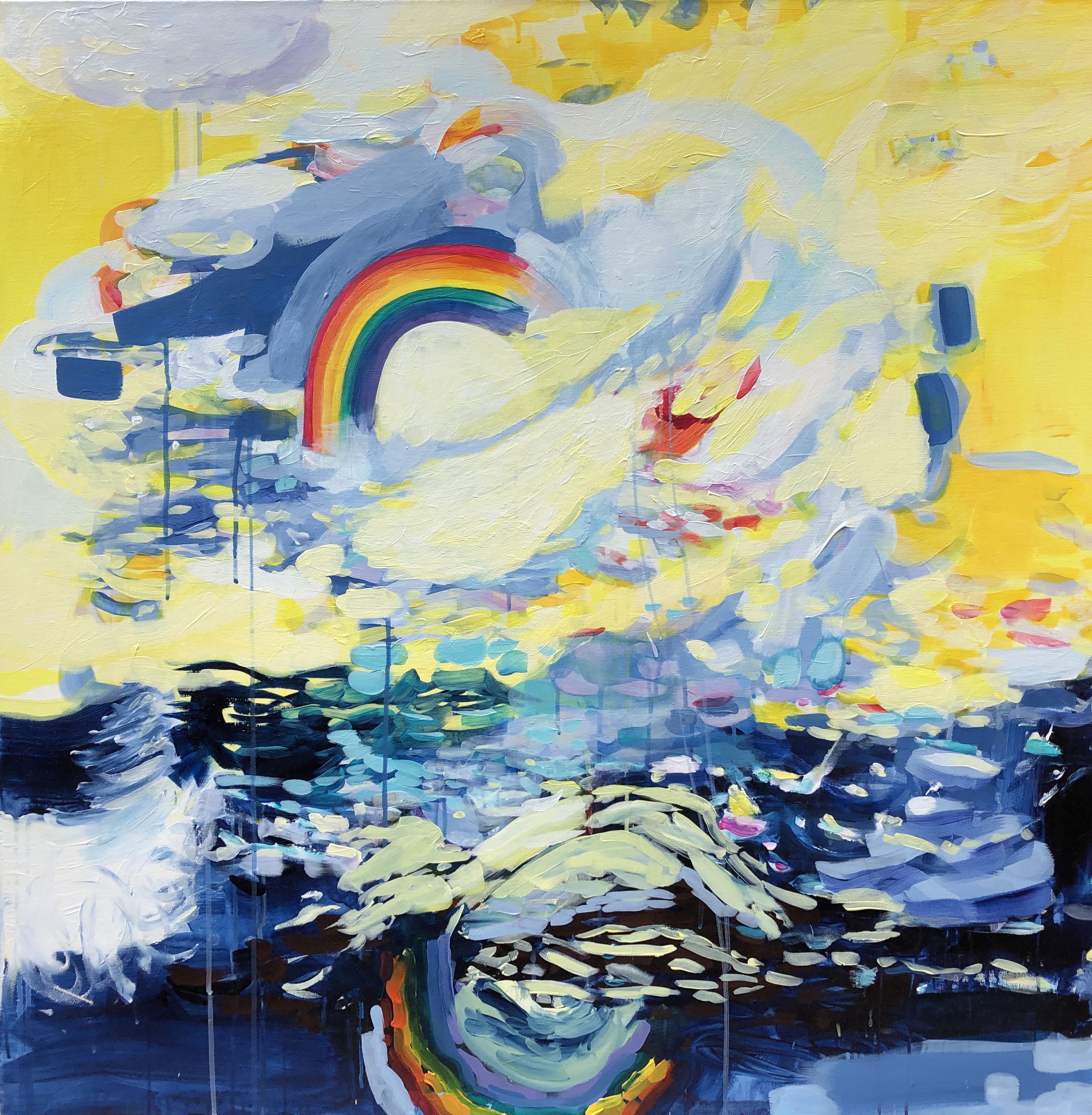 Horizon, oil and acrylic on canvas, 40" x 40," Sold.