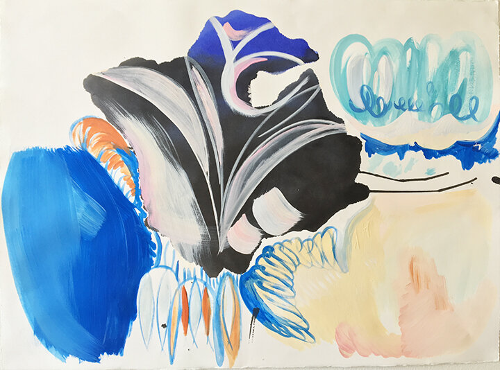 Sky Goddess 2, 22" x 30," acrylic on watercolor paper, Sold.