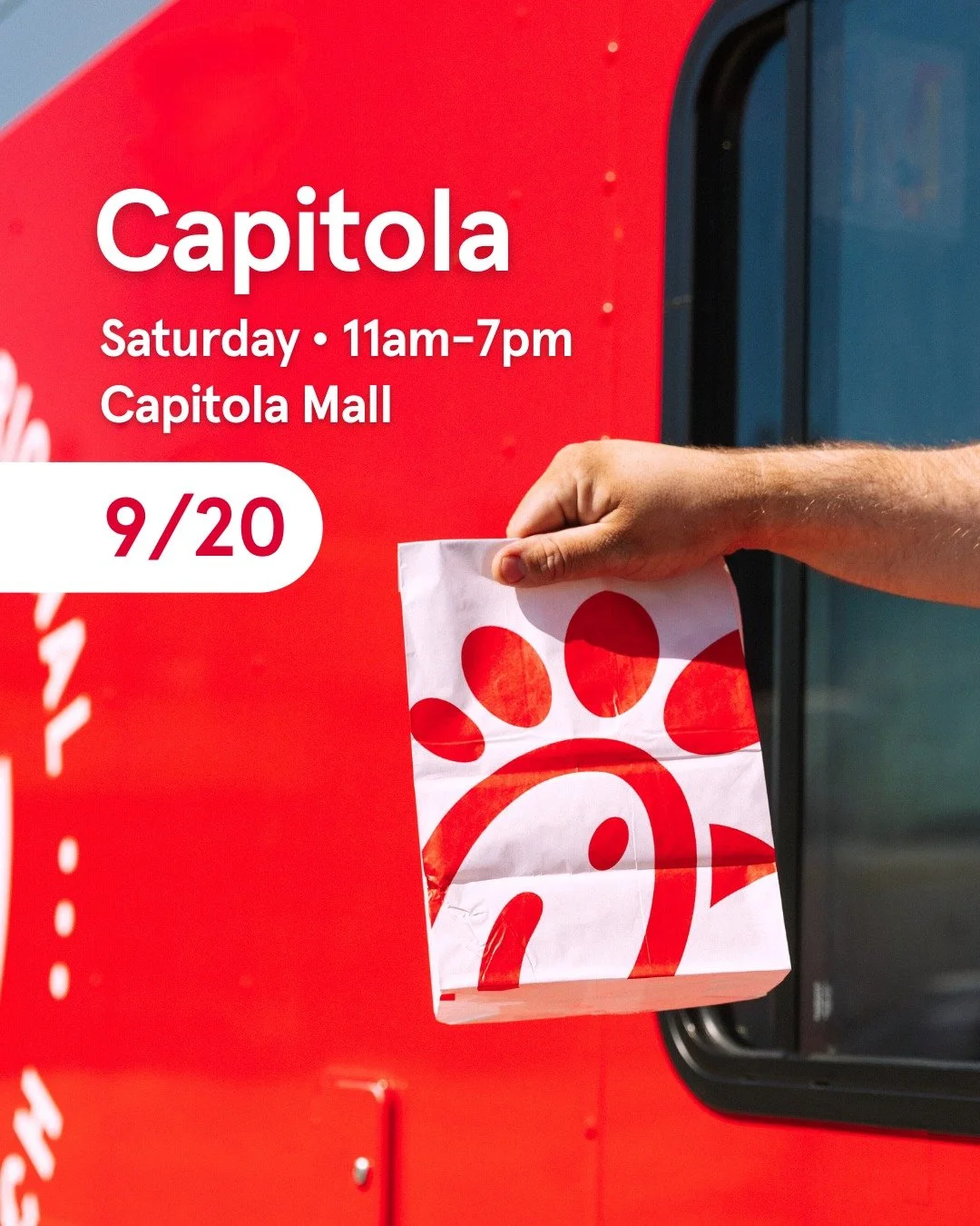 If you can only choose one sauce for life, what is it? 👇
...
See you Saturday, Capitola. You can find us at the Capitola Mall, off 41st, serving our signature chicken sandwiches, crispy waffle fries, juicy nuggets, and more. 
...