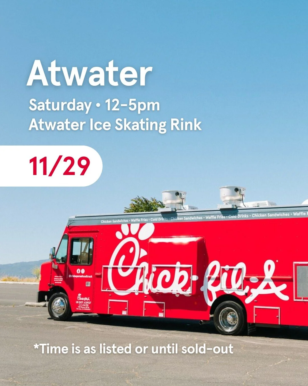 If you get tired of leftovers, come see us this weekend at the Old Town Atwater Ice Skating Rink. We'll be serving our Original Chicken Sandwich, Spicy Chicken Sandwich, crispy Nuggets, fresh Waffle Fries, and our signature lemonade. 
❄
See you there