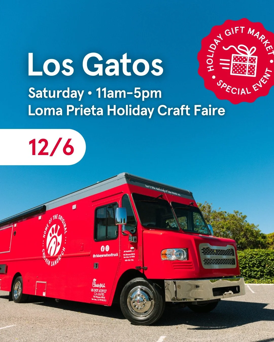Shop local for some great gifts this weekend at the @lomaprietaholidaycraftfaire idaycraftfaire. We&rsquo;ll be there serving lunch and snacks from 11am-5pm. 🎄
&hellip;
Saturday &bull; 12/6 | 11am-5pm
Loma Prieta Holiday Craft Faire
CT English Middl
