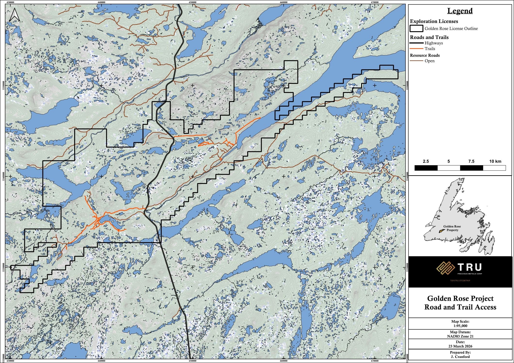 Golden Rose Project Road and Trail Access