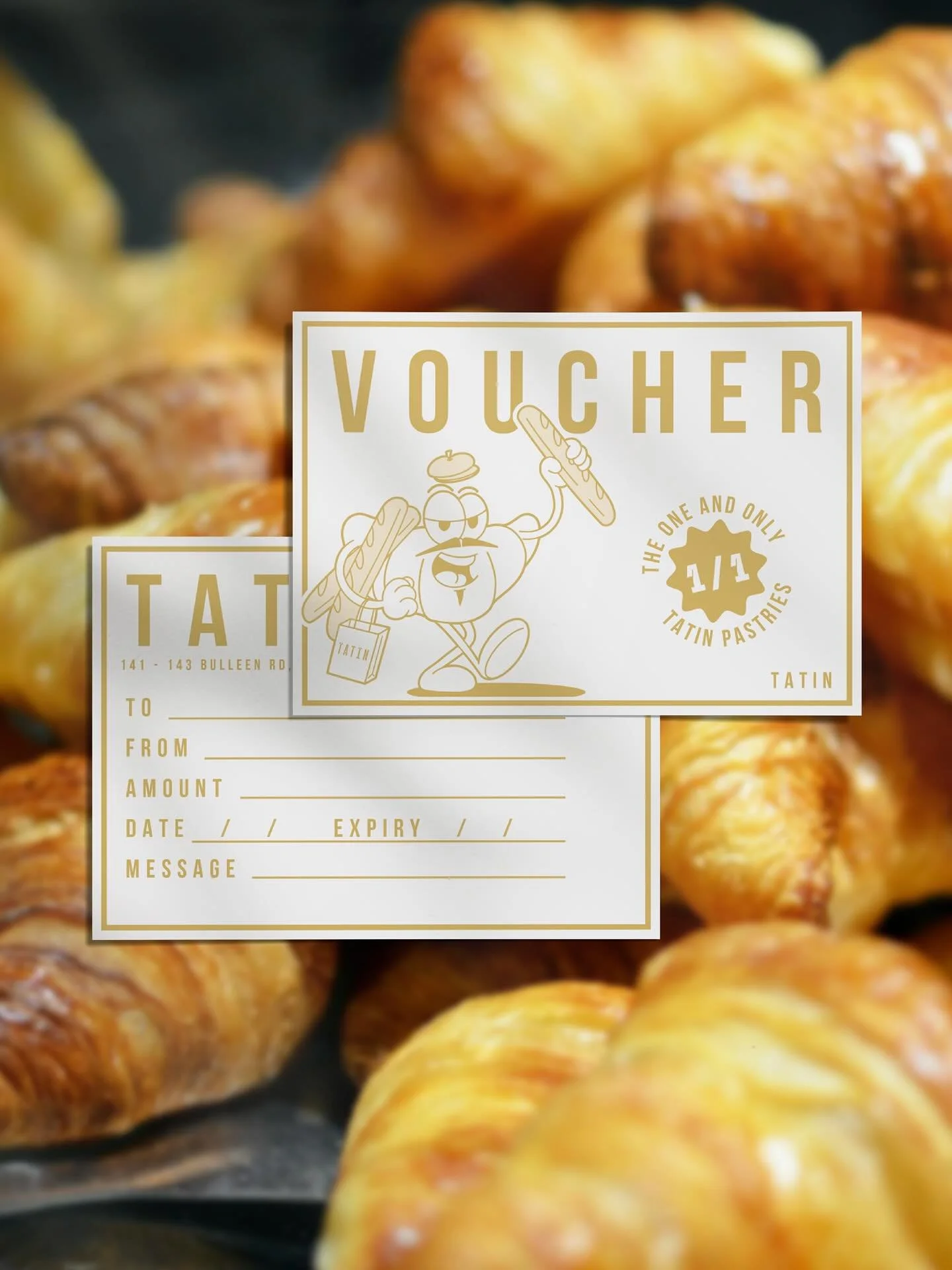 Stoked to share this fresh set I recently finished up with @tatinpastries !

It&rsquo;s always fun finding ways to add a bit of character to the small details like giving their voucher some extra charm with this cheeky croissant mascot, keeping thing
