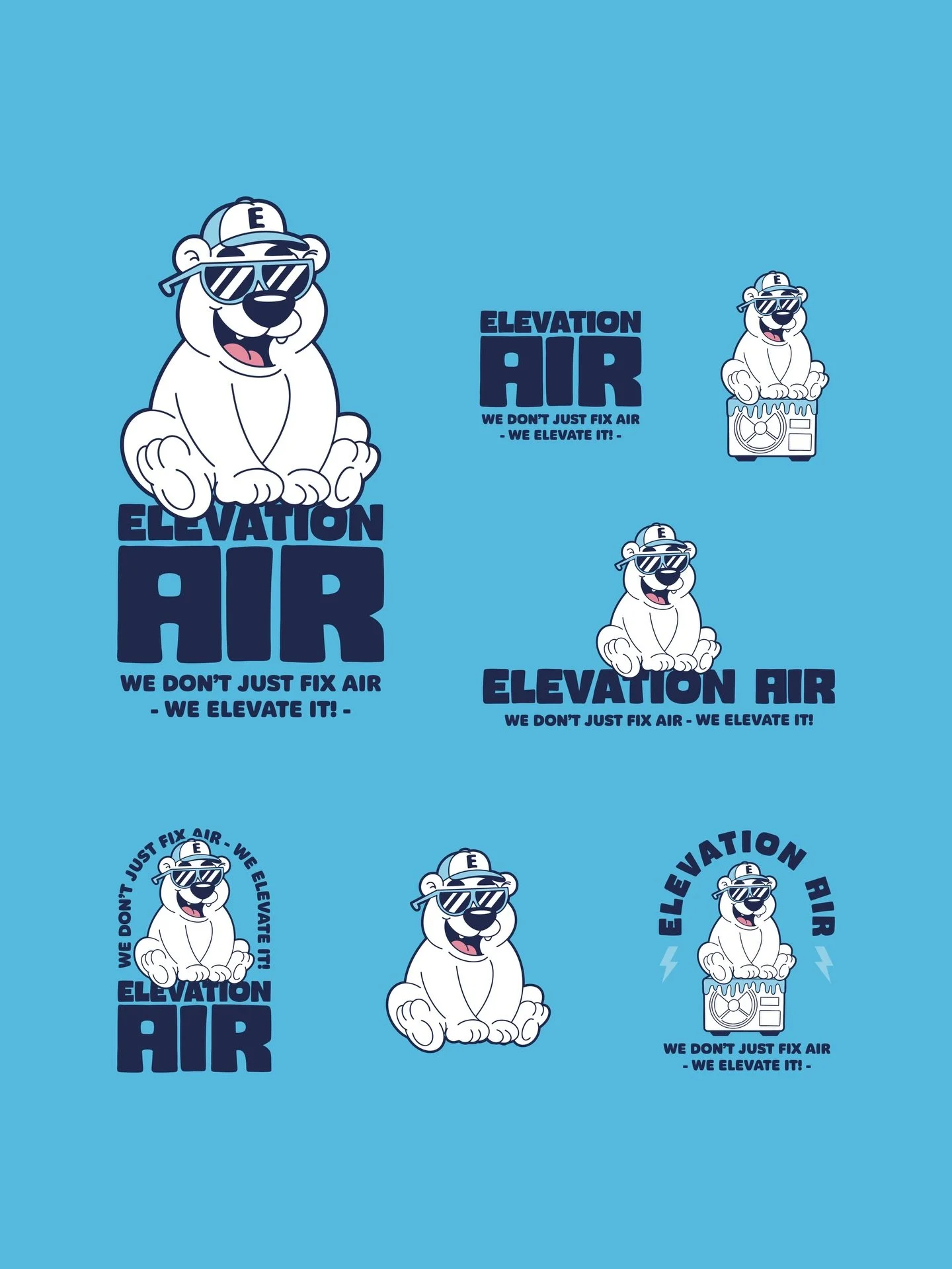 Stoked with this epic set of graphics I had the chance to work on with the legends @elevationairconditioning !

It&rsquo;s always fun injecting some extra personality into brands with playful assets like these - perfect for apparel, stickers and all 