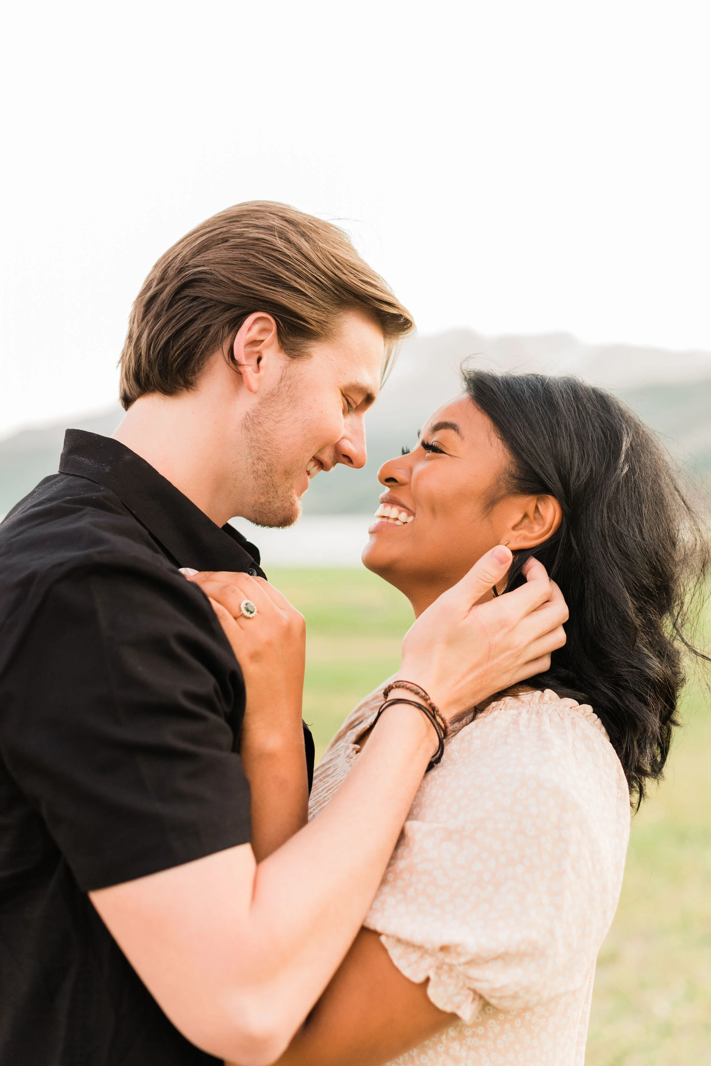 Stephanie + Zach Springtime Mountain Engagement | Deer Creek Reservoir