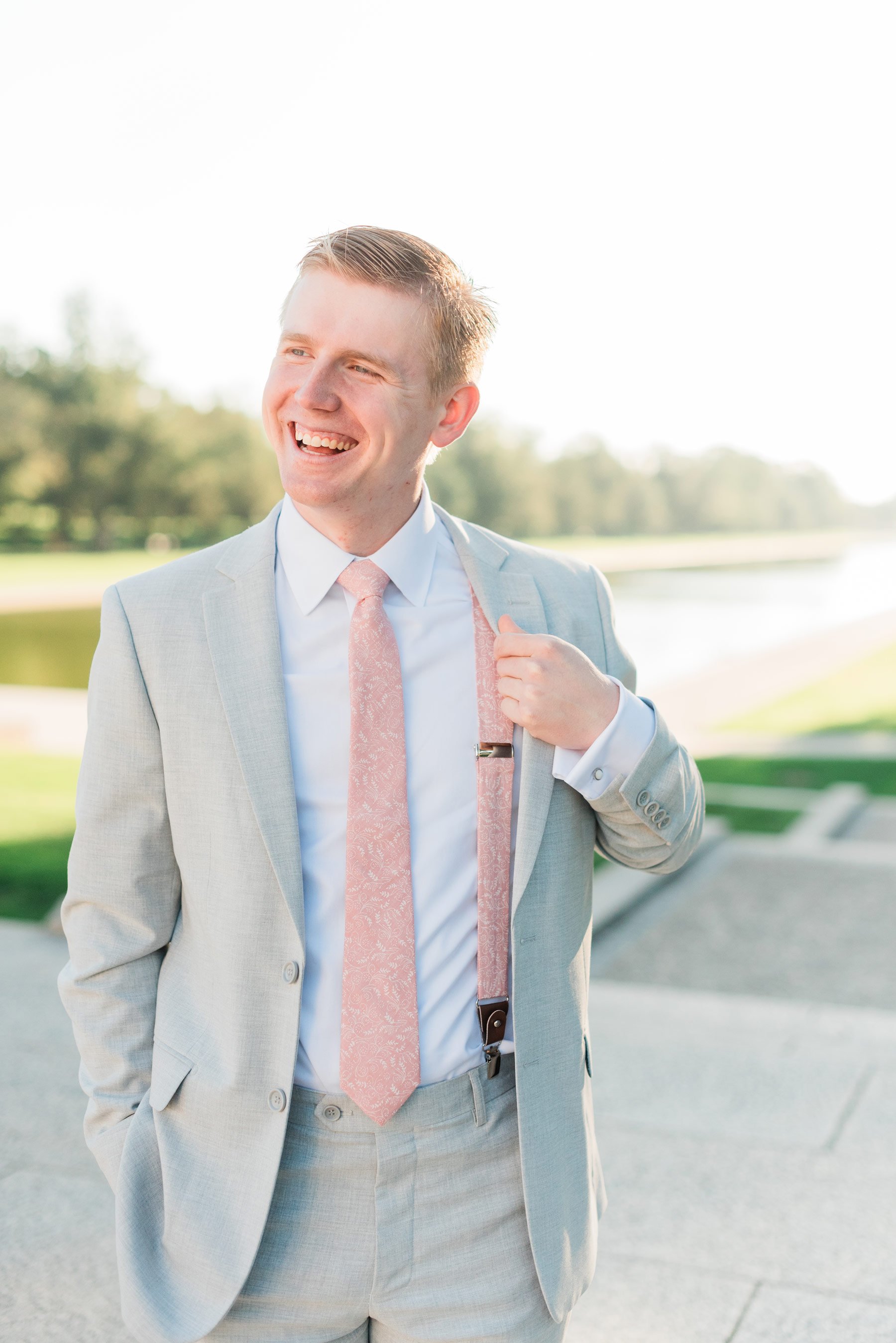    The details of the groom’s outfit are featured in this men’s wedding suit shot. #washingtondcphotography #washingtondctemple #washingtondcwedding #dcweddingphotographer #washingtondctemplewedding #eastcoastweddingphotographer #sunsetbridals #modes