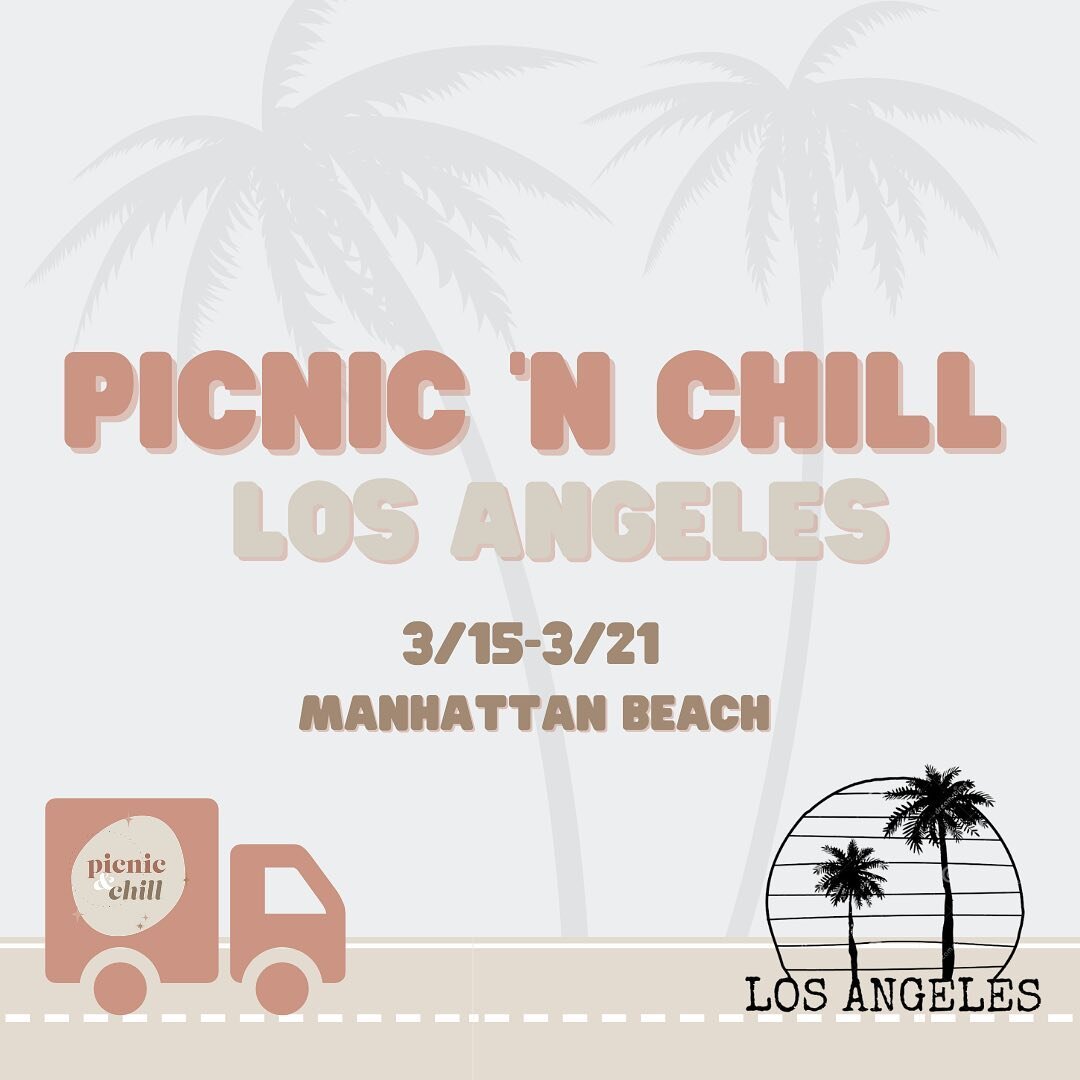 beep beep... we are having a POP-UP in Los Angeles! 🚗 🌴🧺

Picnic &lsquo;n Chill will be headed from the Bay to LA from 3/15-3/21 hosting picnics at Manhattan Beach. Swipe to see our picnic packages for this pop-up. If you have any questions or inq