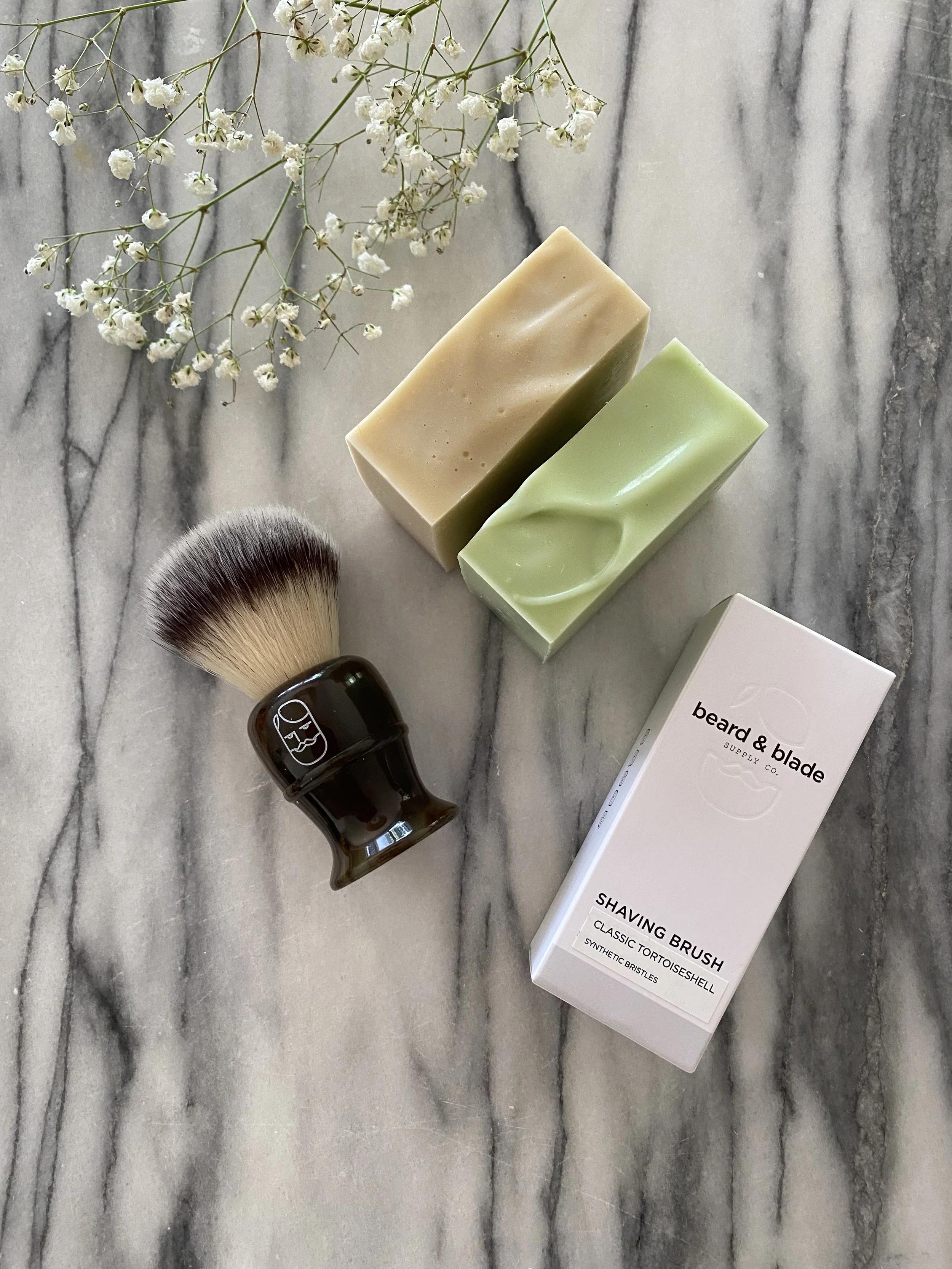 Two Artisan Soaps and Shaving Brush.jpeg