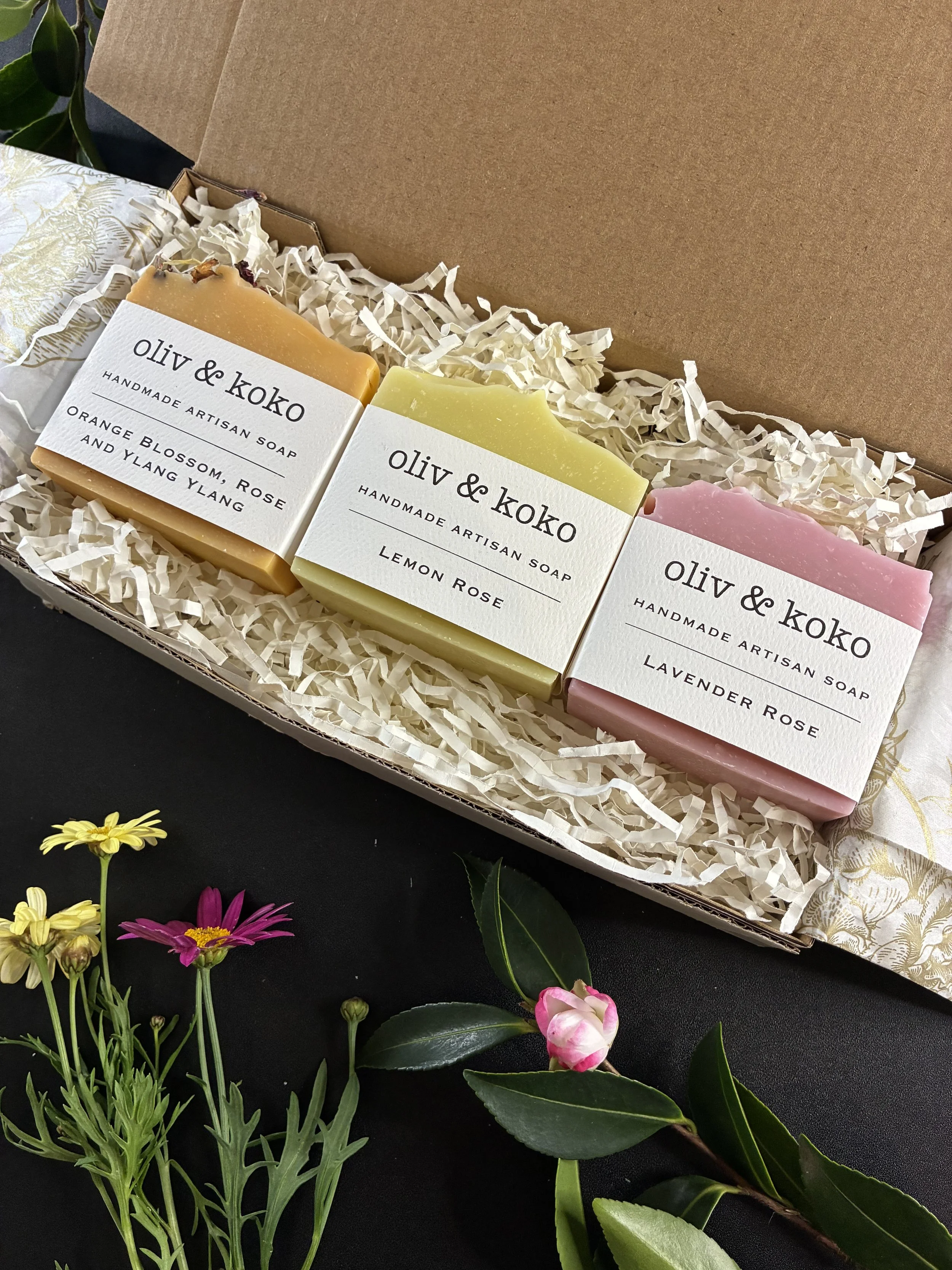 Rose Soap Collection No. 2 - Set of 3 (Loose or Gift Box)