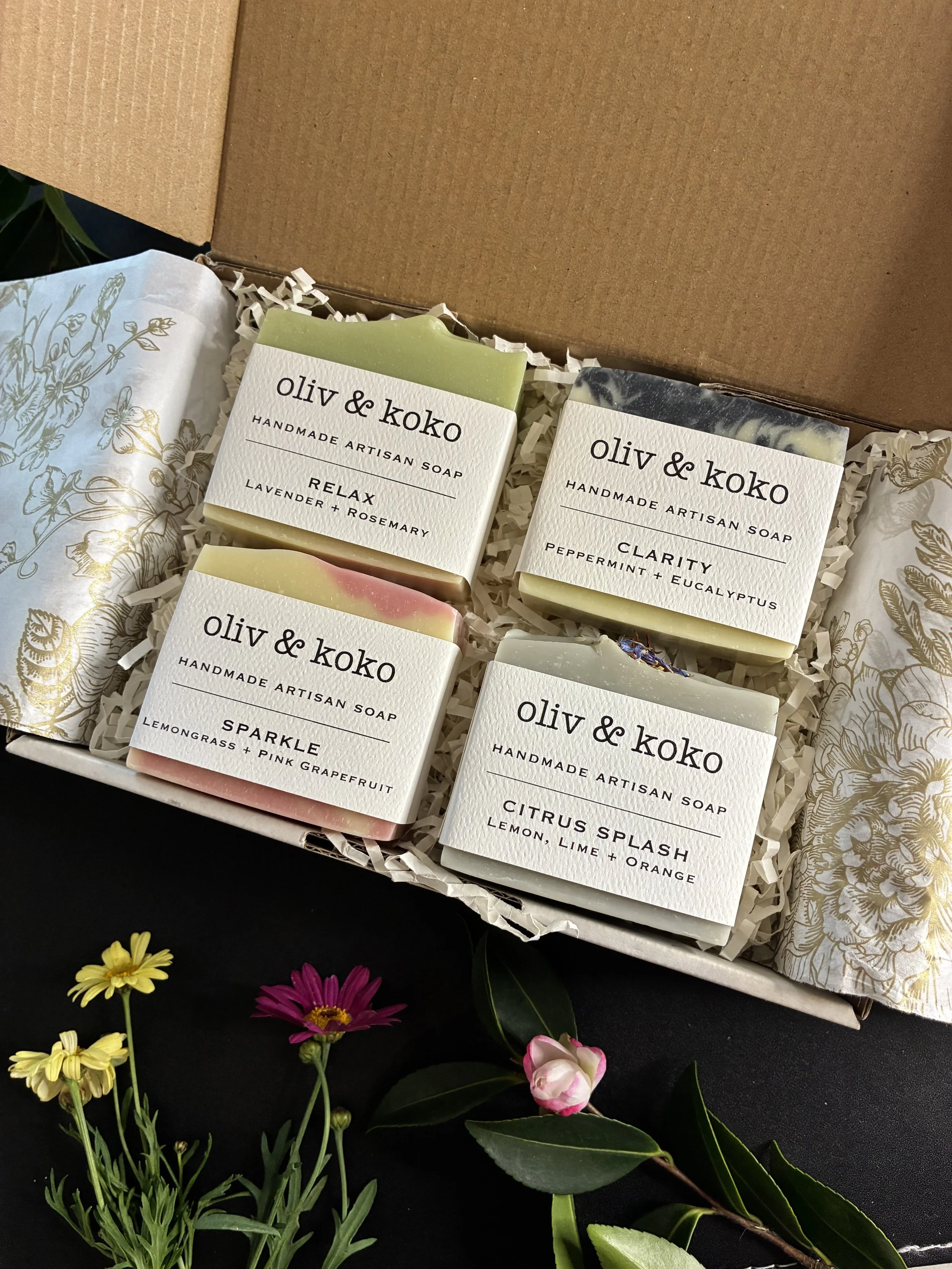Clarity, Citrus Splash, Relax and Sparkle Soap Set - Set of 4