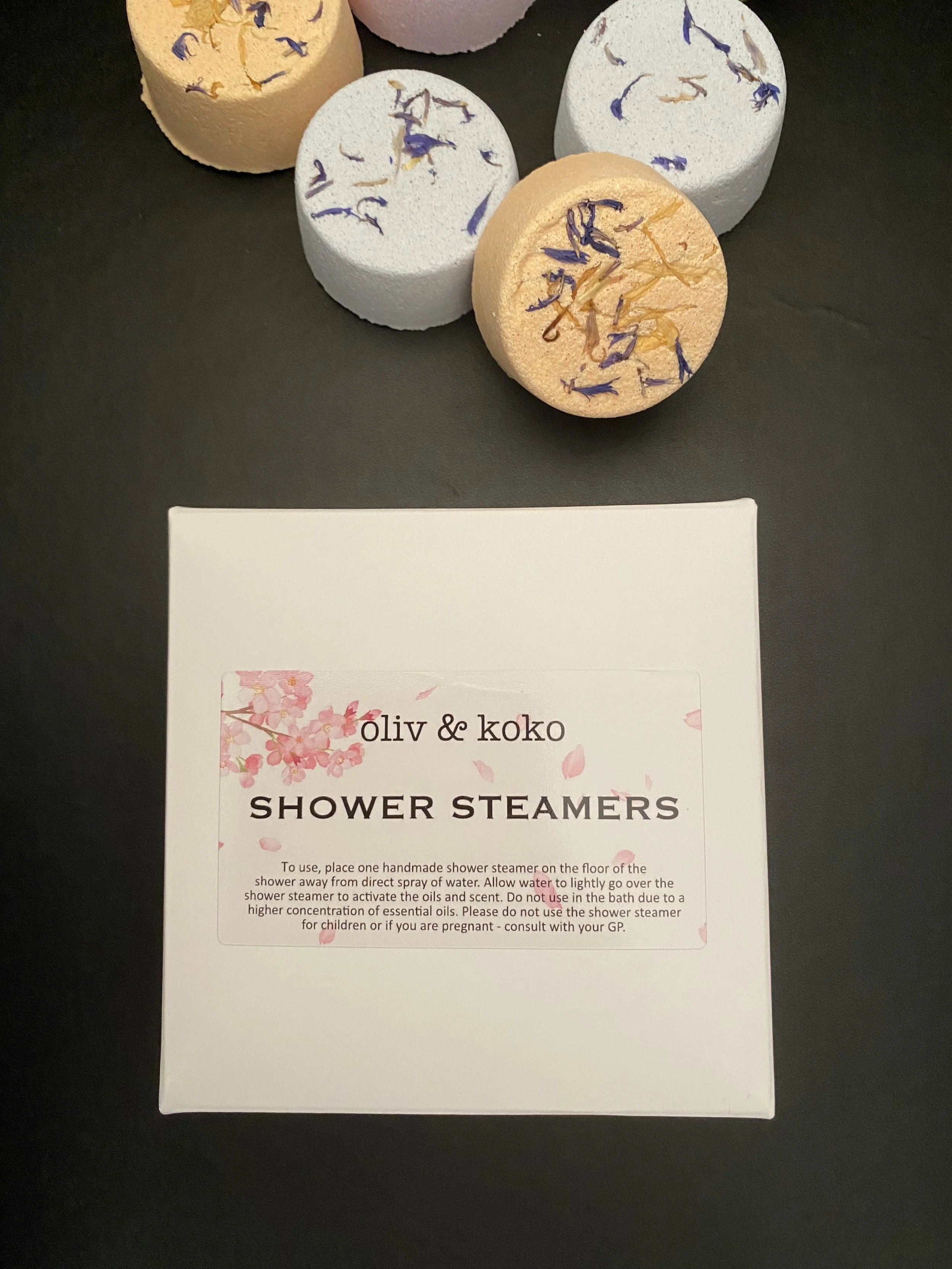 Oliv & Koko Box of 4 Shower Steamers.jpeg
