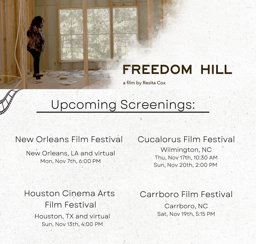Join us this November at upcoming @FreedomHillDoc screenings.

Get your tickets today &mdash; visit the link in our bio for more details.