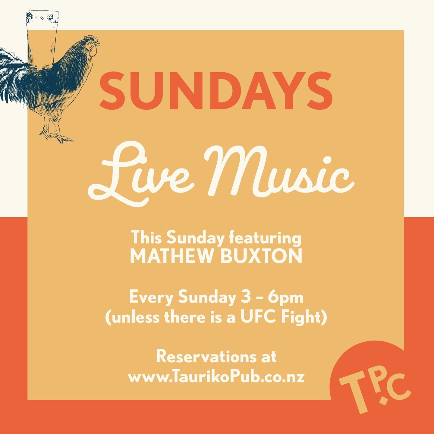 EVERY SUNDAY from 3-6pm. 🎸🥁 This Sunday featuring @mattybuxton.music ⁠
At Tauranga Crossing across from Event Cinemas. #TaurikoPubCo