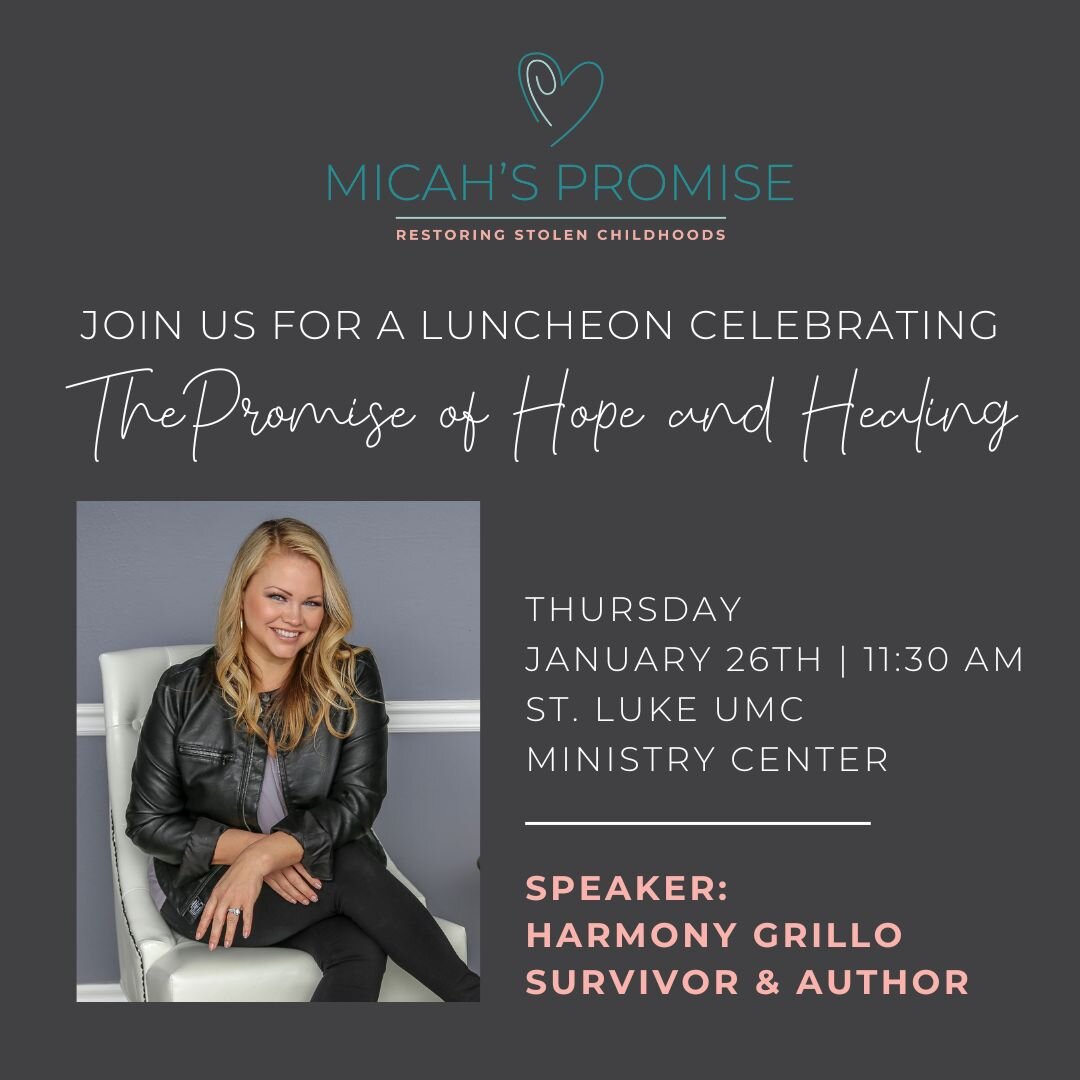 MARK YOUR CALENDARS &amp; SAVE THE DATE!

We are excited to announce that we are having our 2023 Hope and Healing Luncheon on Thursday, January 26th at the St. Luke UMC Ministry Center from 11:30-1pm.

Survivor of exploitation turned UCLA honor stude
