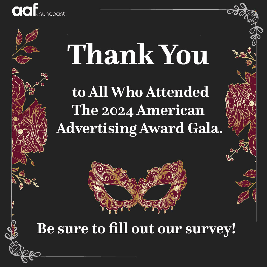 Thank you to everyone who attended the 2024 American Advertising Award Gala! We have an AMAZING and TALENTED community 🎉 
▫
▫
What an incredible night it was, with our masquerade party theme setting the stage for an unforgettable evening. We're thri