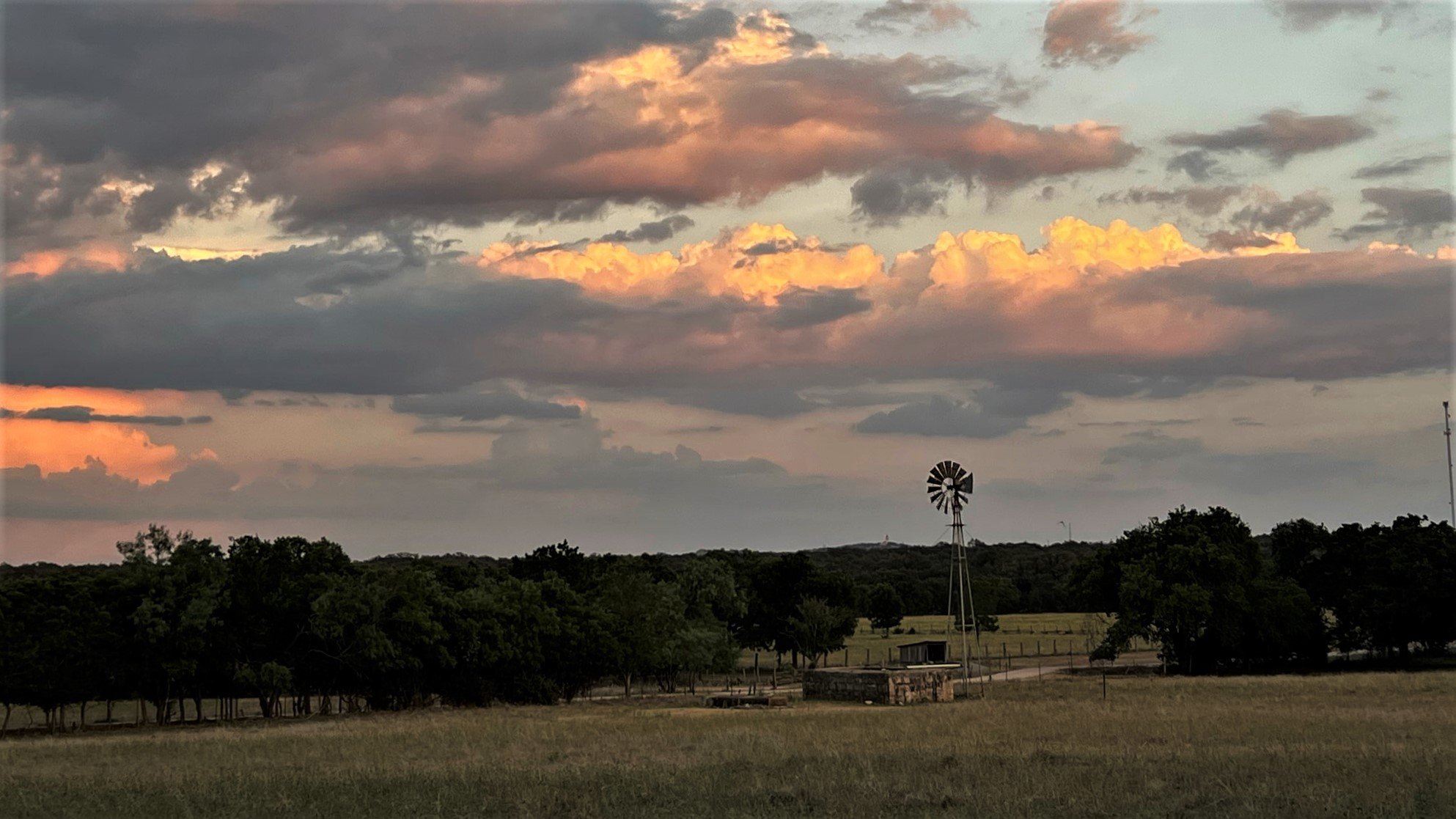 Clouds over a windmill.