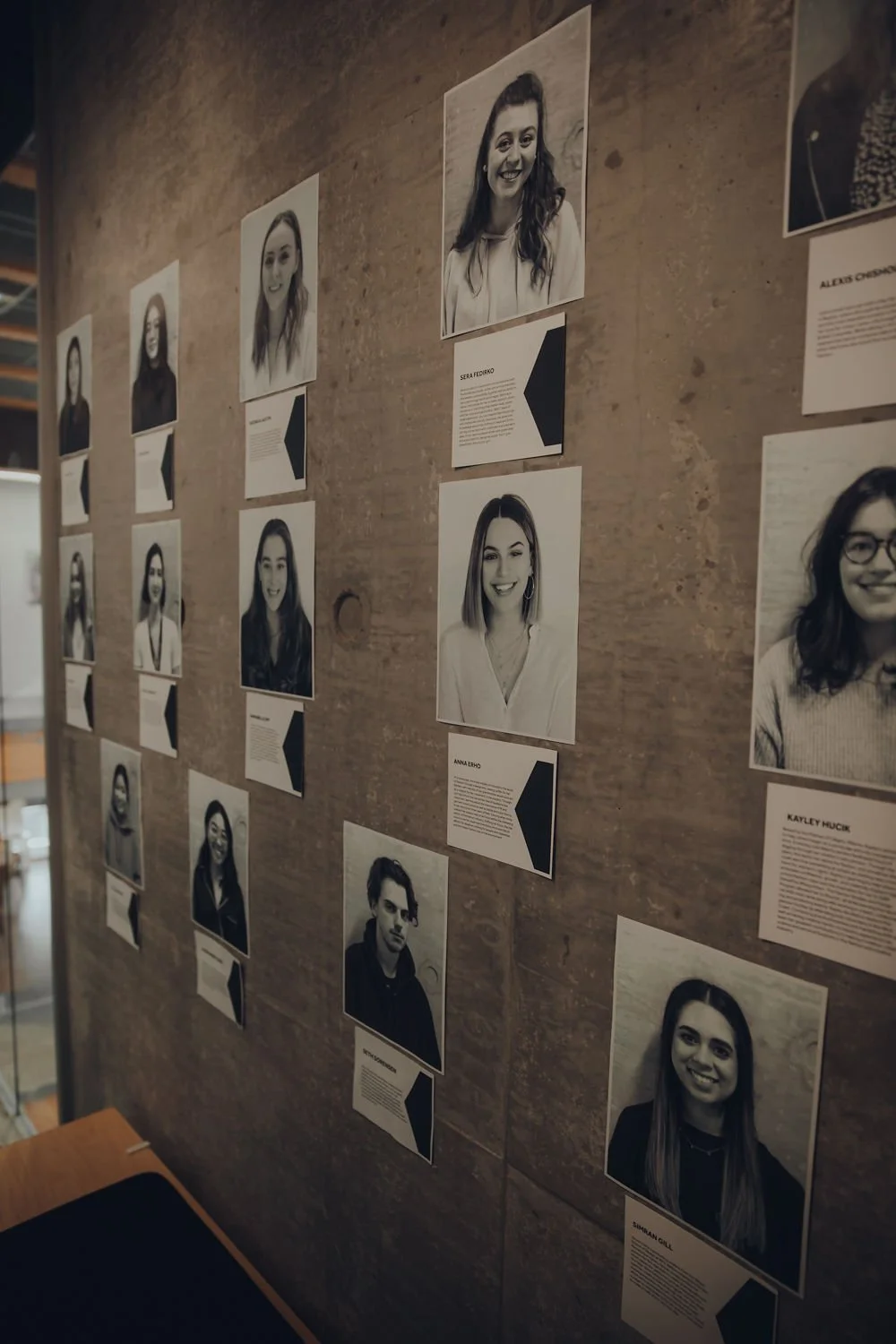 Graduates & artist biography wall