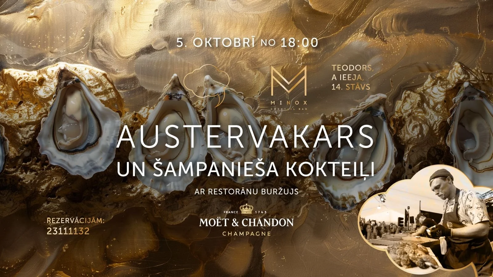 Austervakars kokteiļbārā Minox 5. oktobrī no 18:00