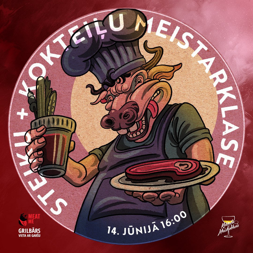 Steiku un pikanto kokteiļu meistarklase.