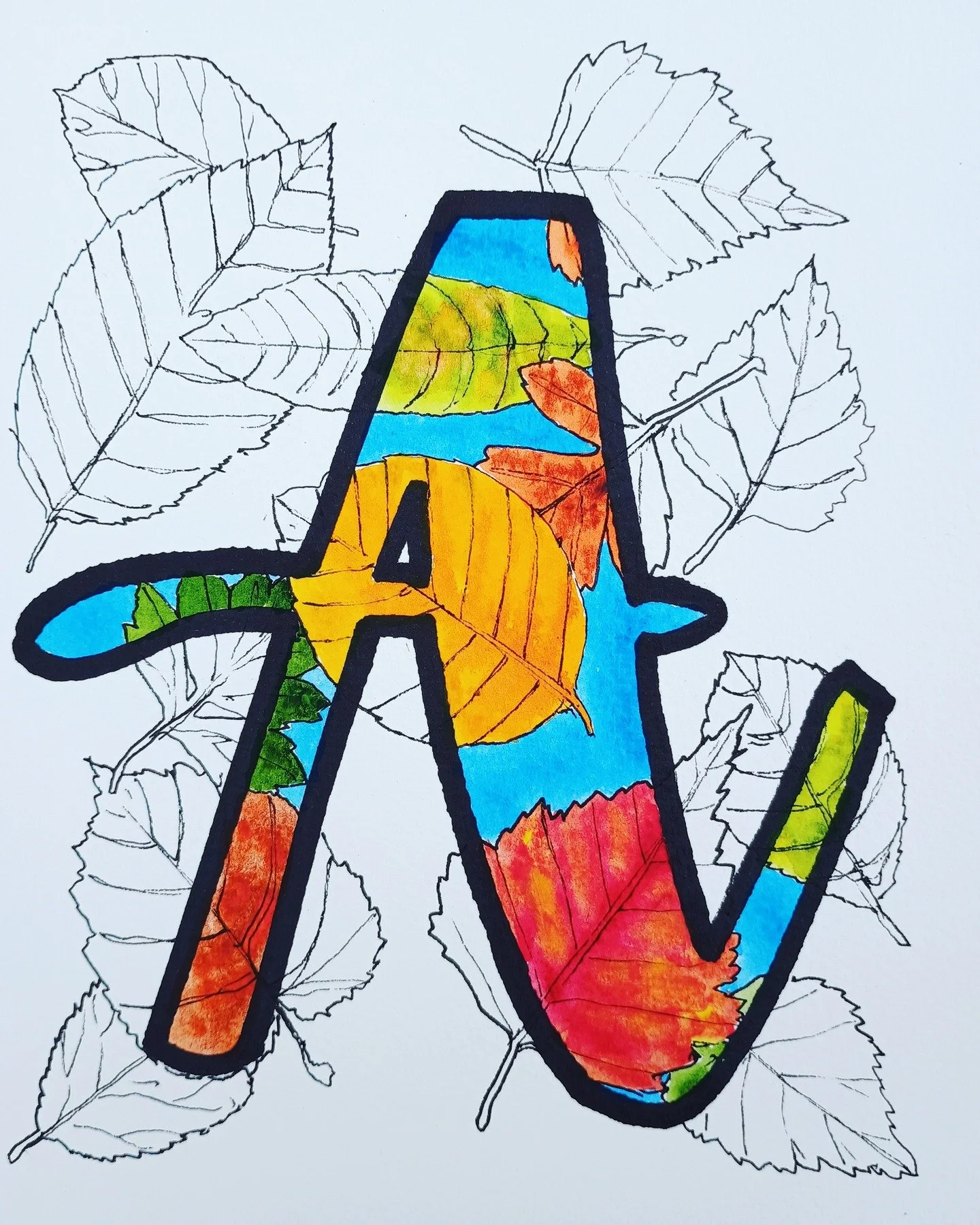 Art Club restarts at the studio on 23rd Sept, 1.30pm - 3pm as usual. My once a month social art session will be kicking off with this funky lettering mini-project!

All it takes is some colour (whatever you have), a thick black pen, a thin black pen 