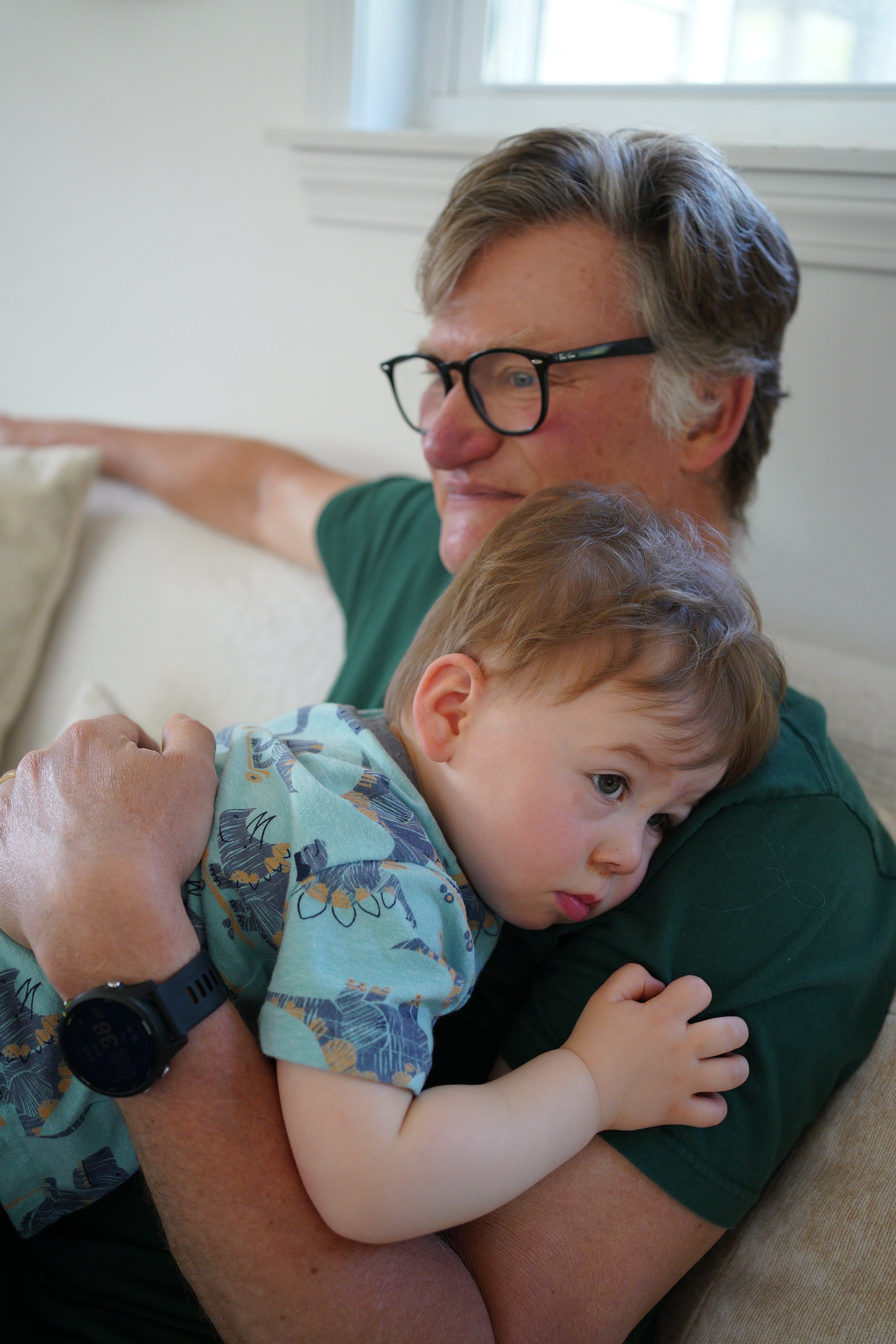 Jack cuddling with Pop Pop