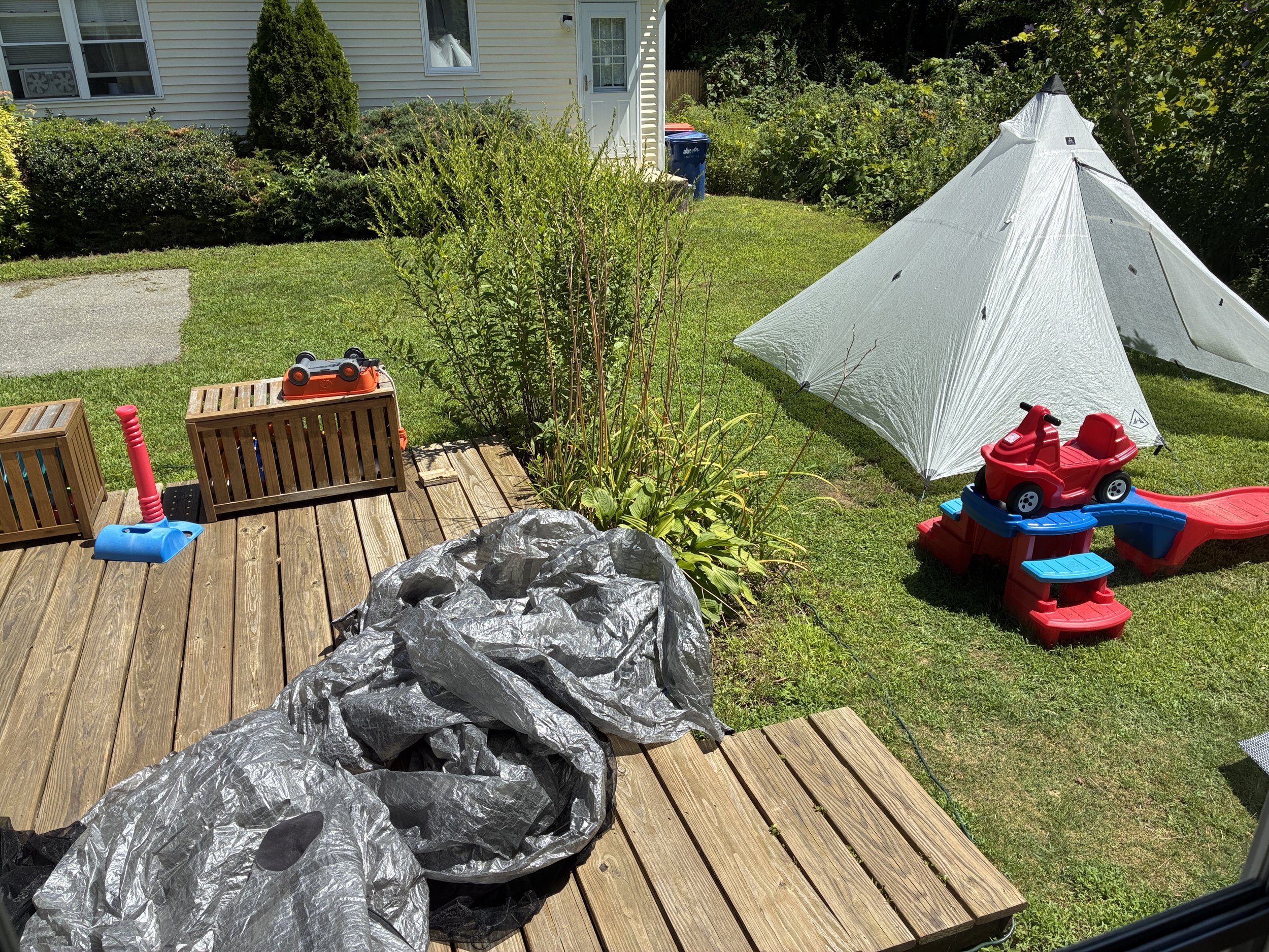 Cleanup and drying the gear after camping