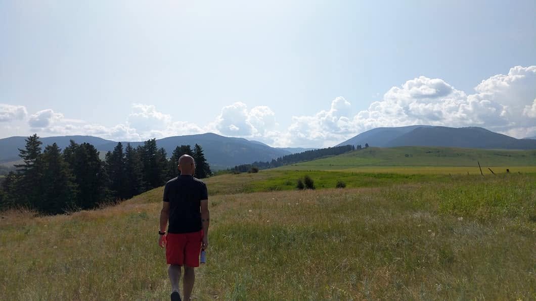 Hiking around the property