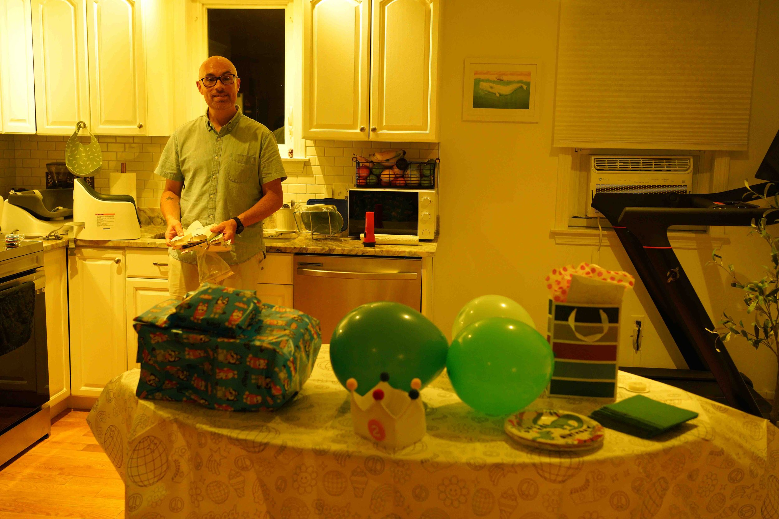 Setting up for Jack's birthday