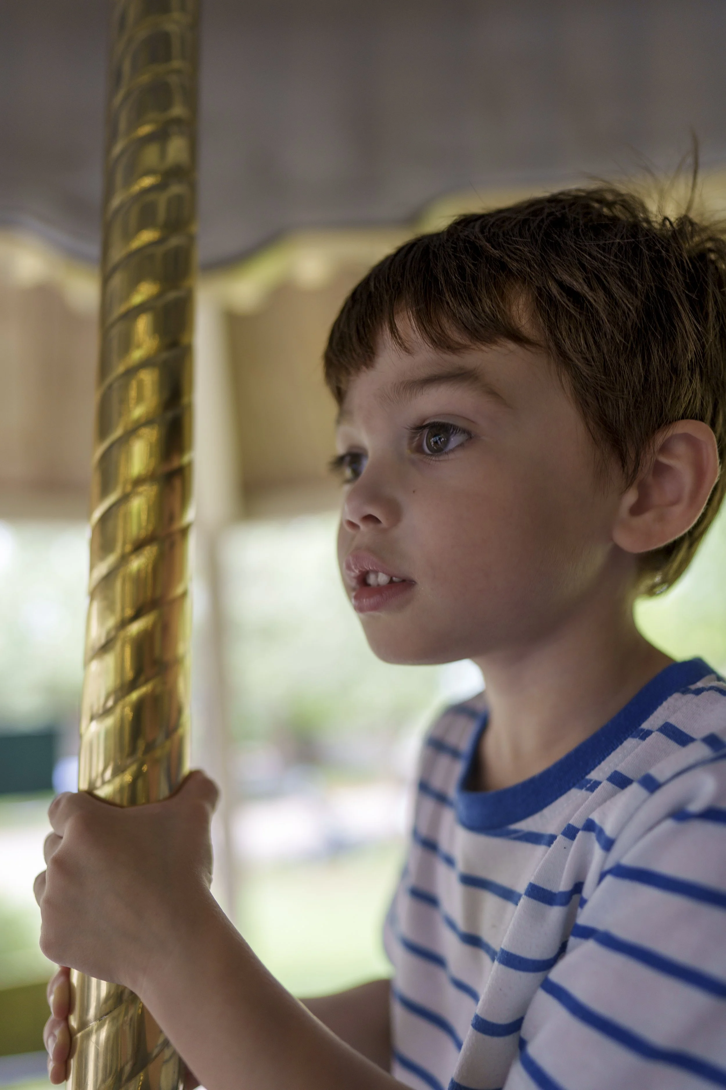 River on the carousel at Buttonwood Park Zoo in New Bedford, 8/16