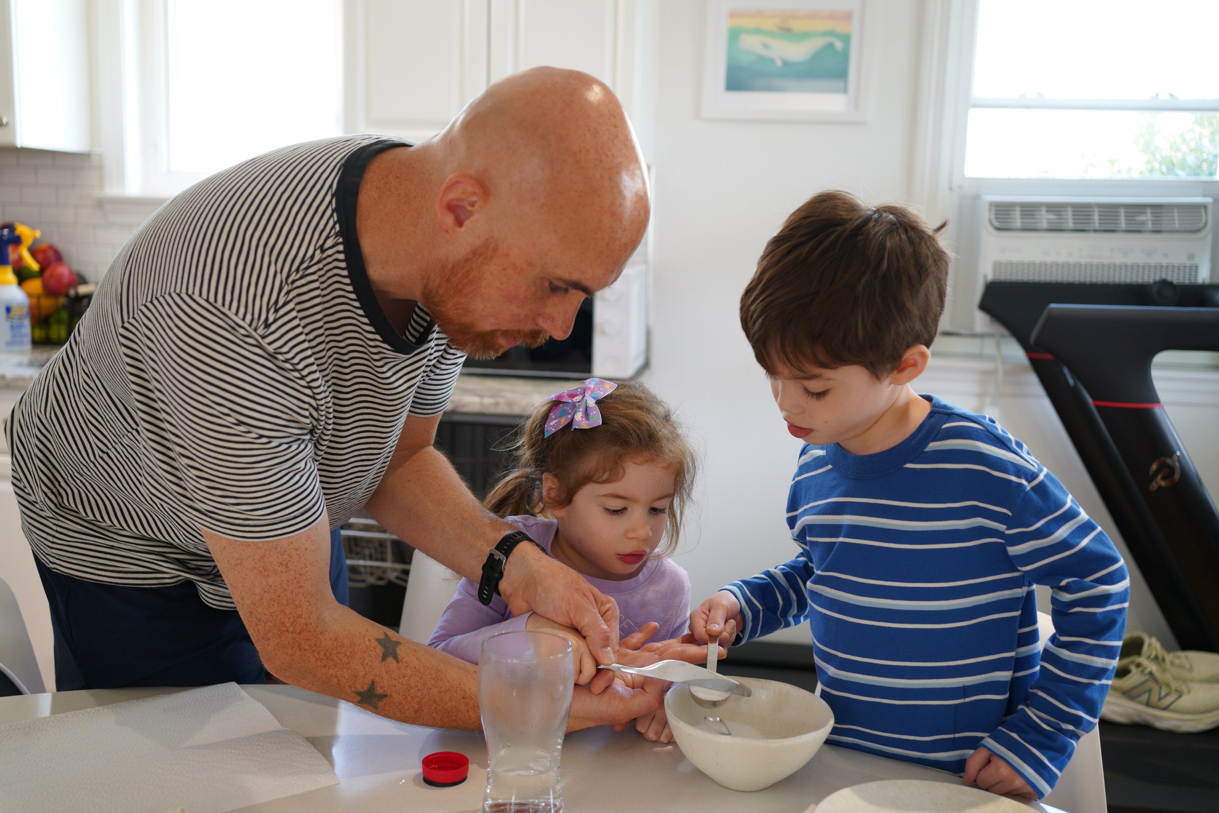 River, Eleanor, and Bud are making alum crystals