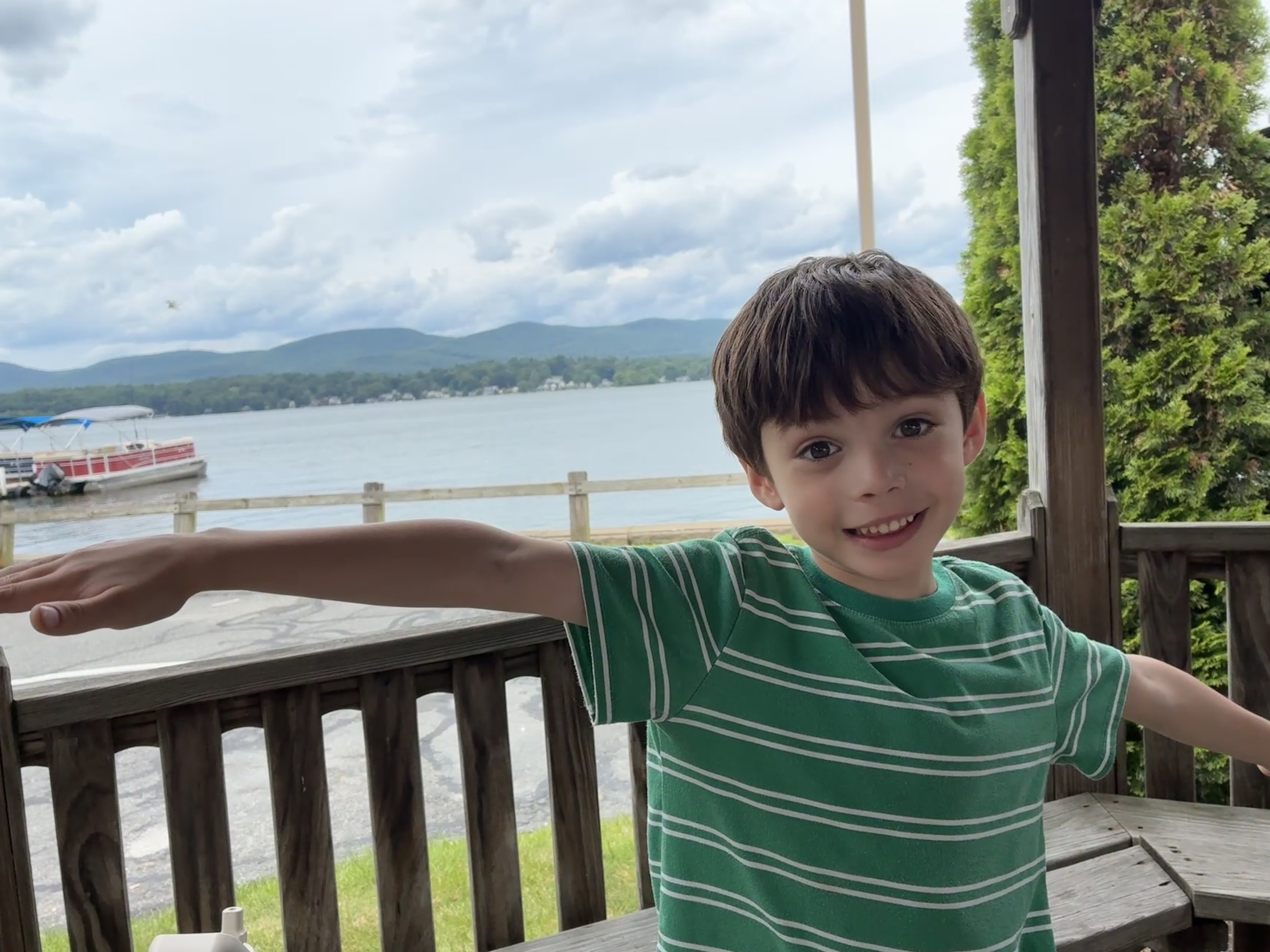 Everyone fell asleep in the car after our first night, so River and I stopped for coffee and a munchkin and took in the view