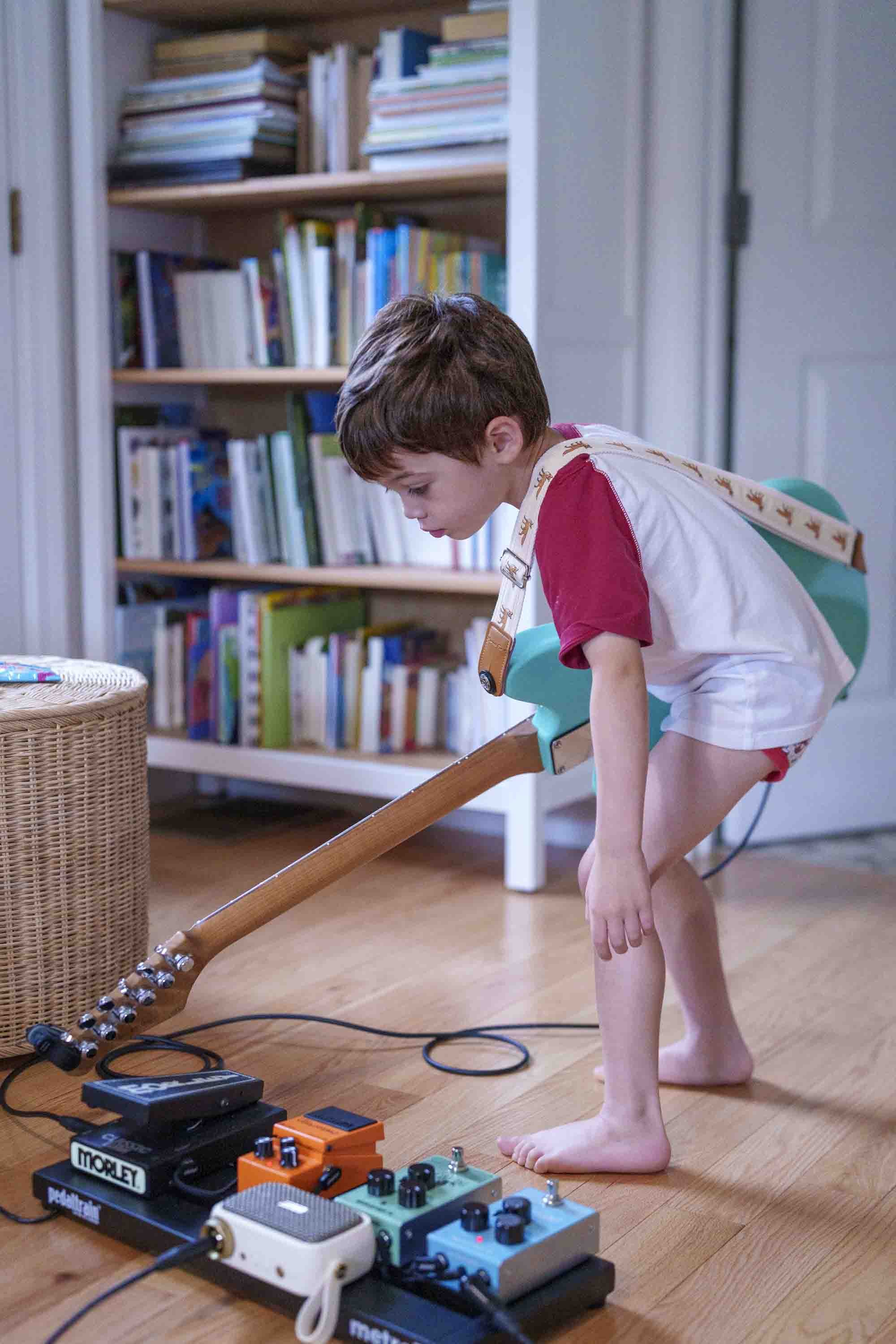 River is creative.  He takes photos and loves to make sounds with guitars and pedals. 8/19