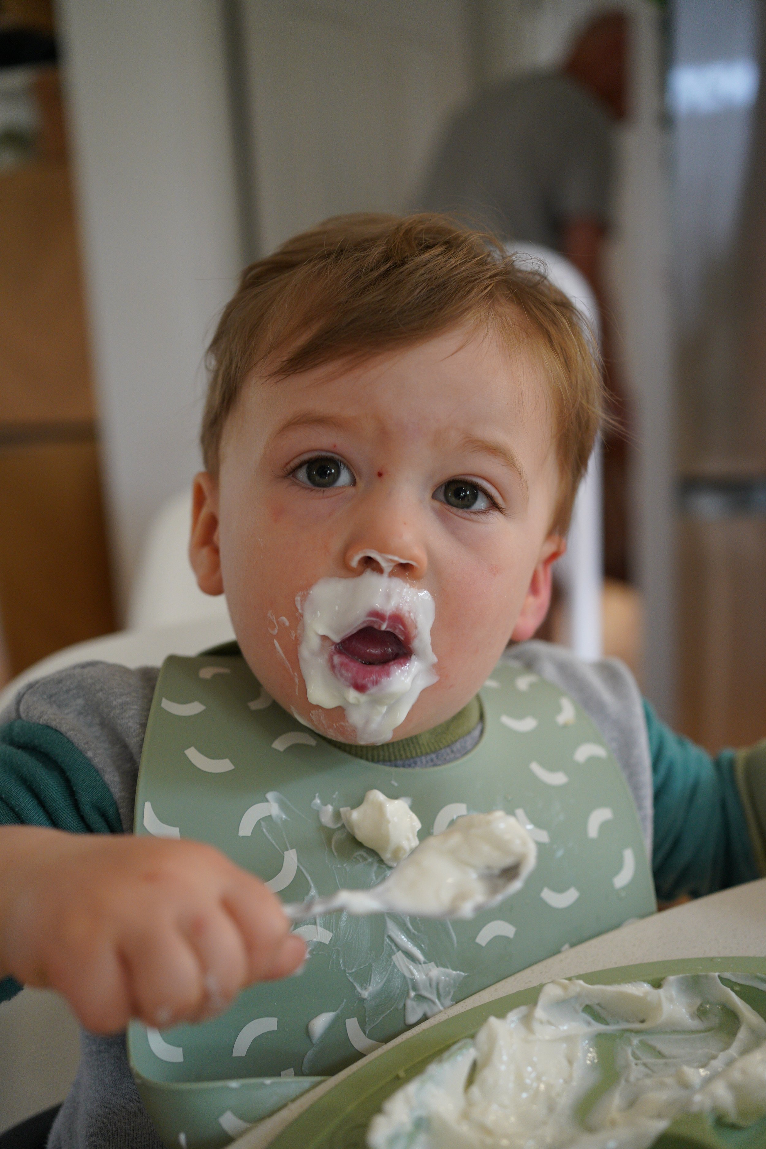 Jack eating yogurt
