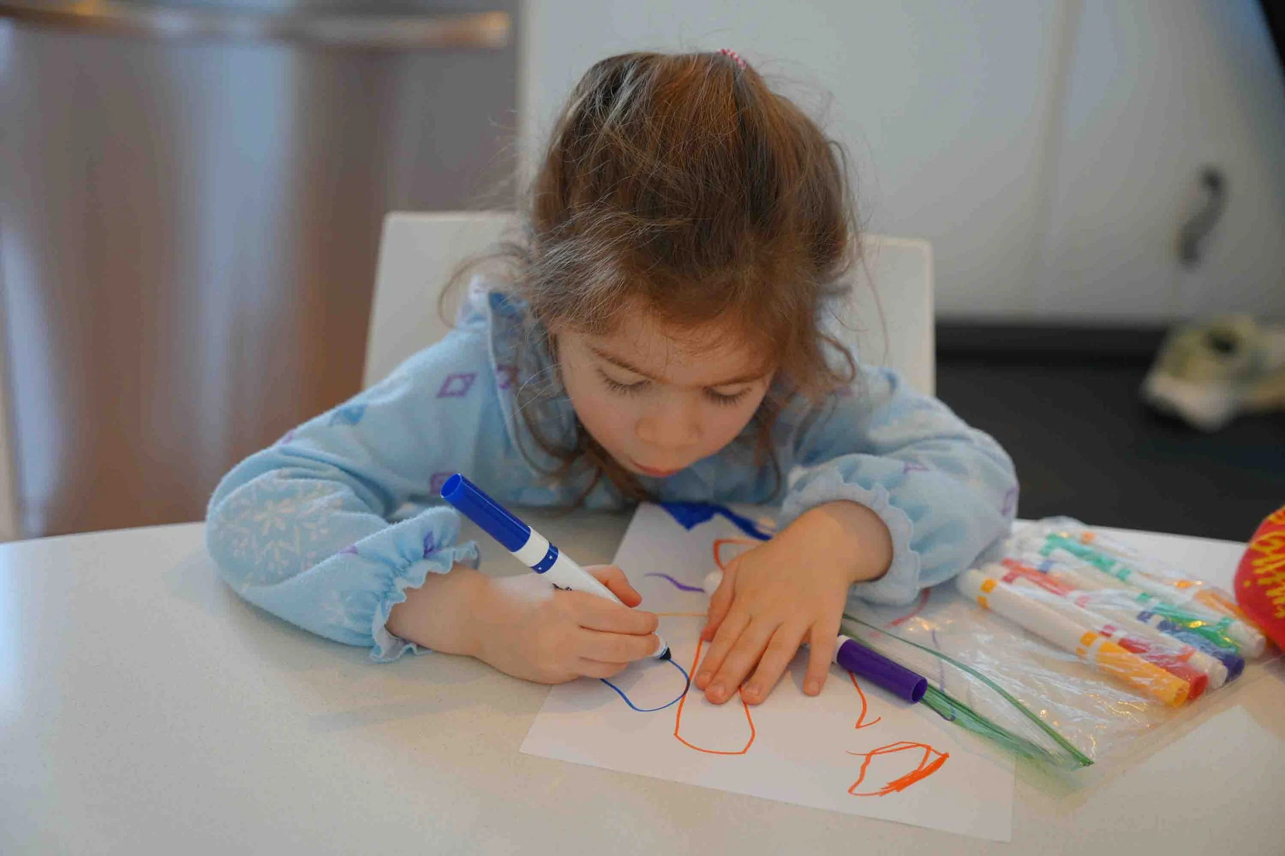 Making decorations for the Super Bowl Party