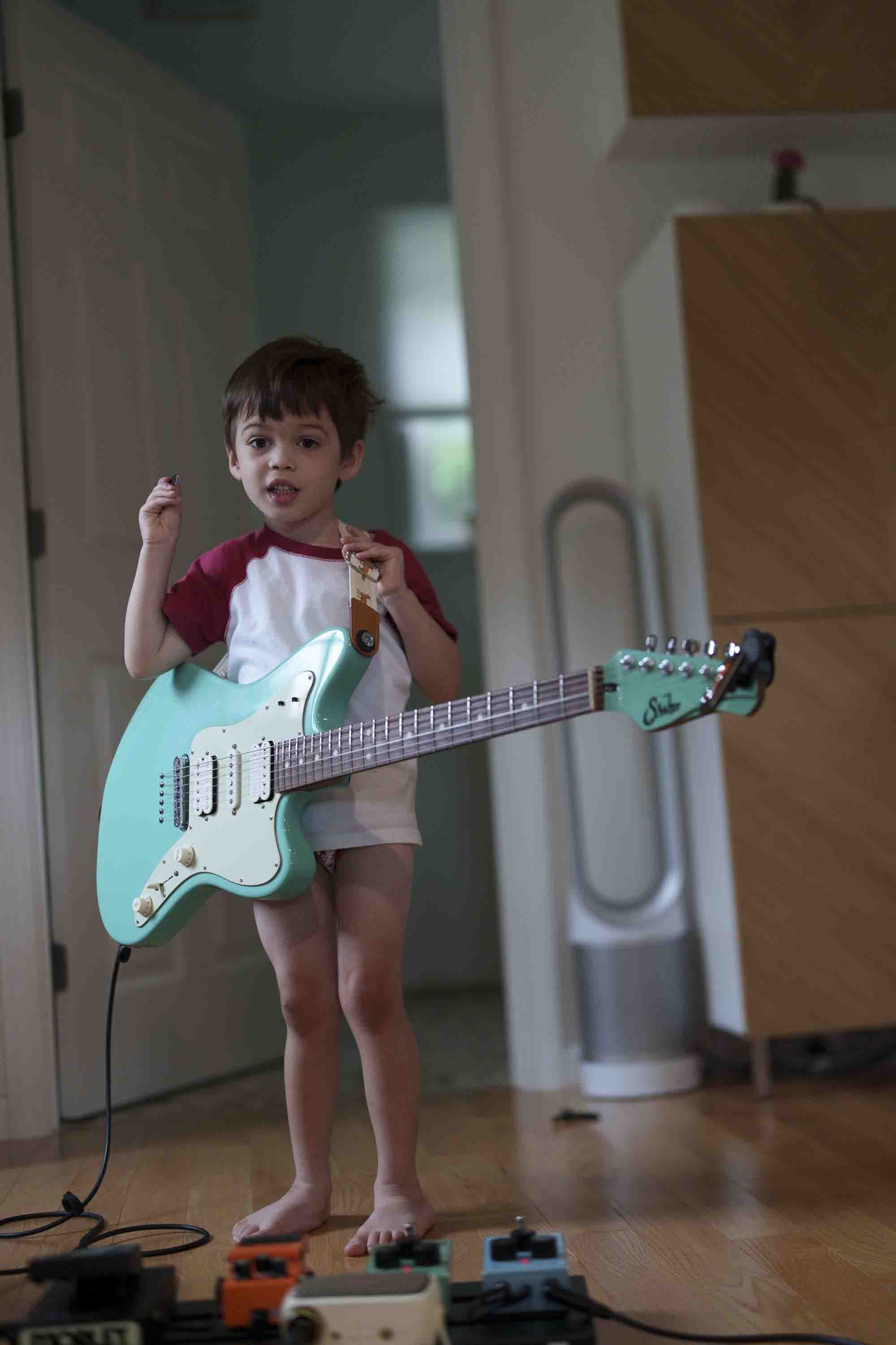 River is creative.  He takes photos and loves to make sounds with guitars and pedals. 8/19