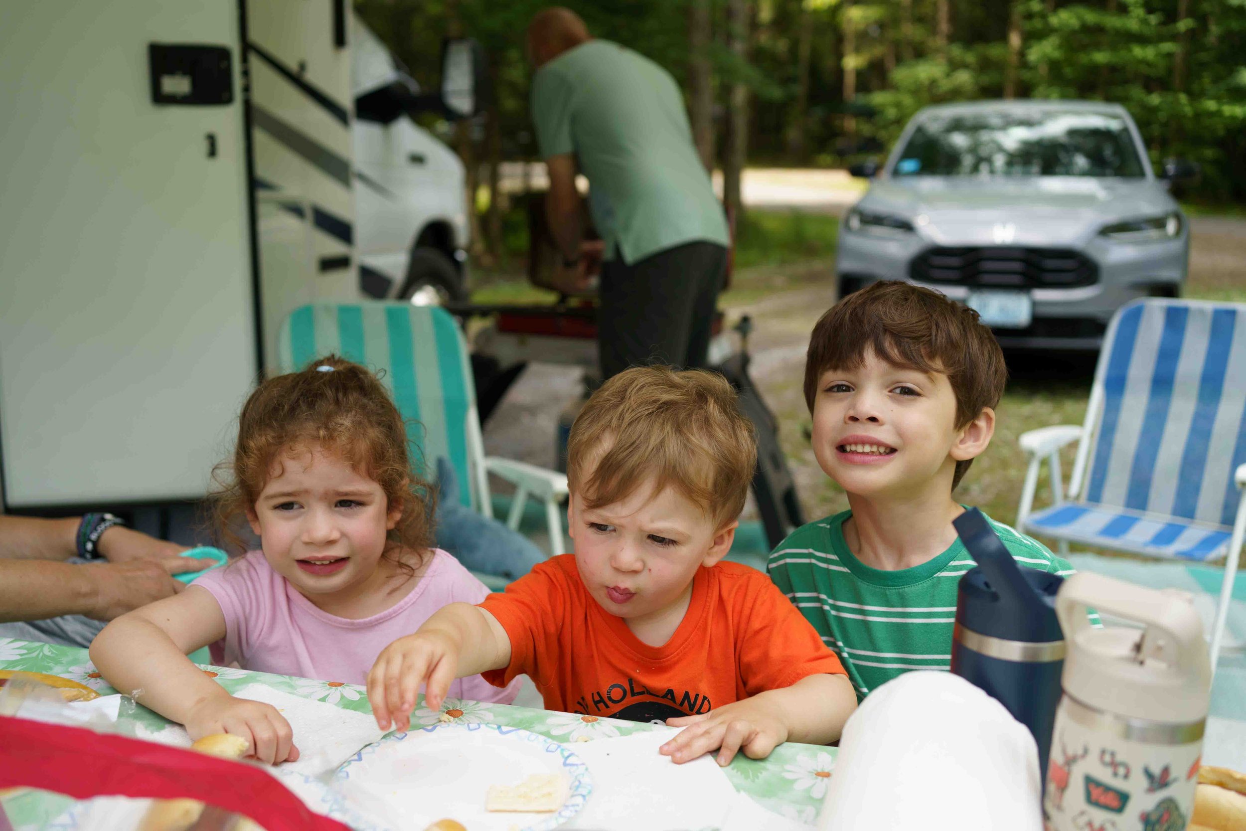 Day 2- Waiting while Dad prepares lunch at Memere's RV