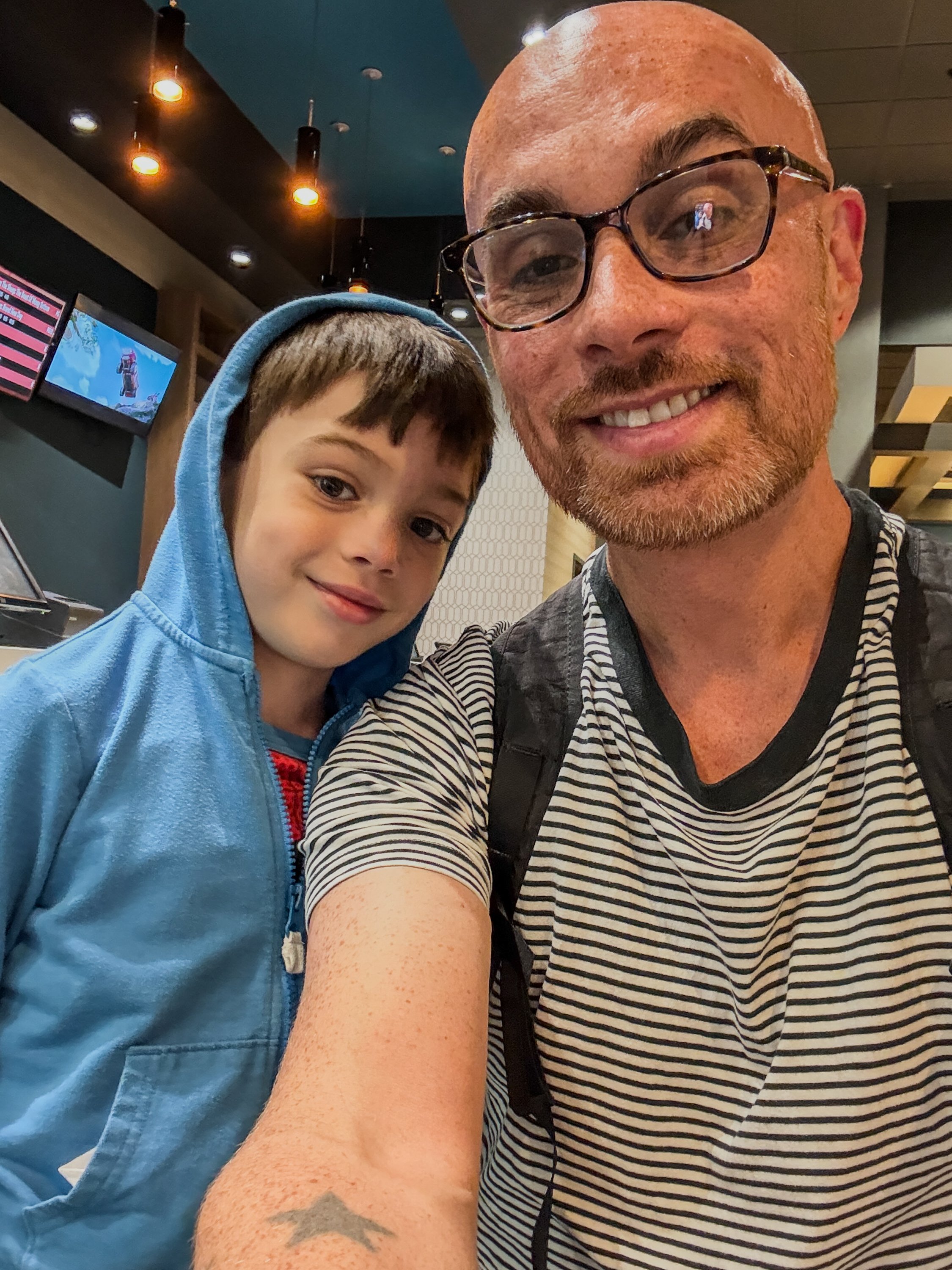 River and Bud at the theaters to see Spider Man